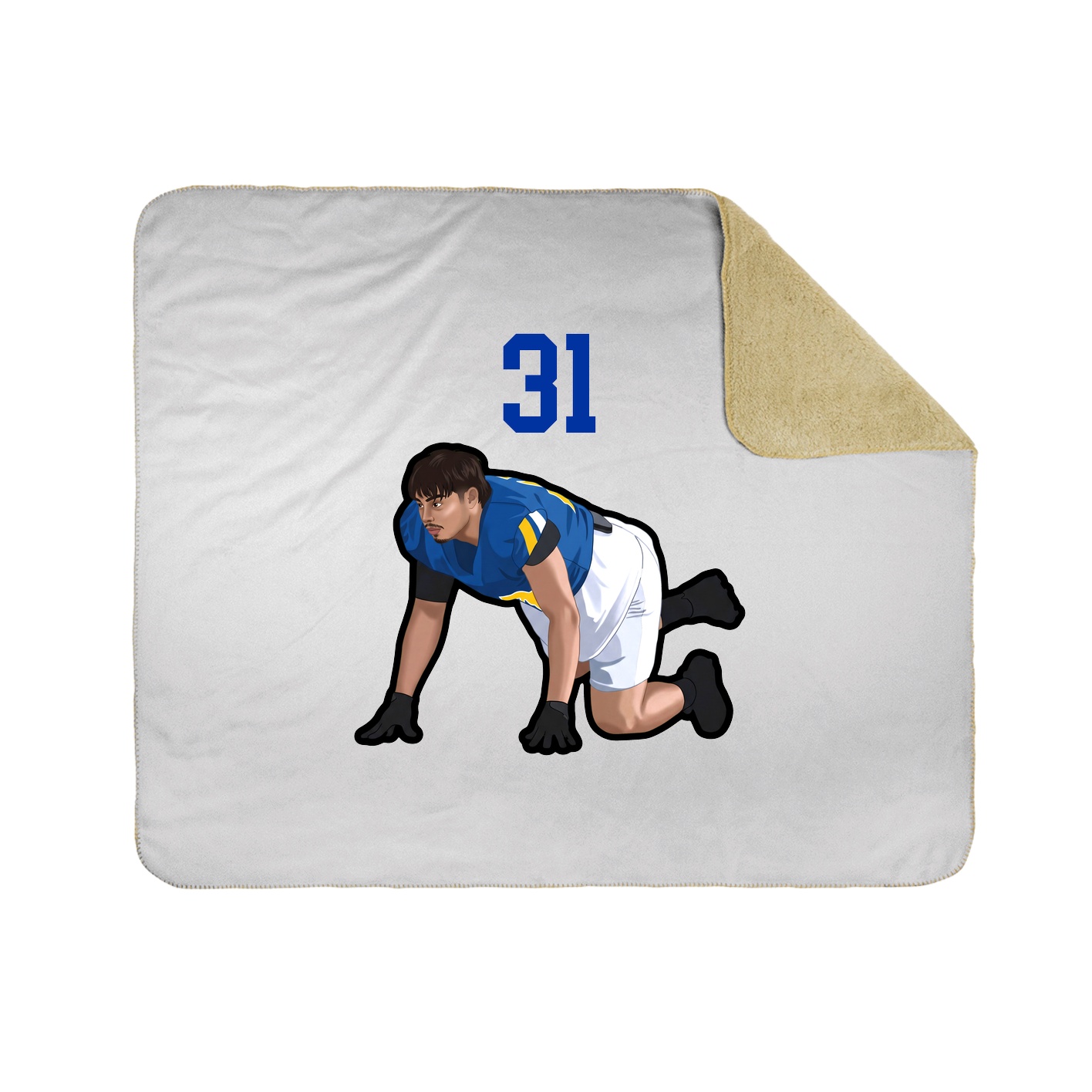 Throw Blanket — Number Top in White