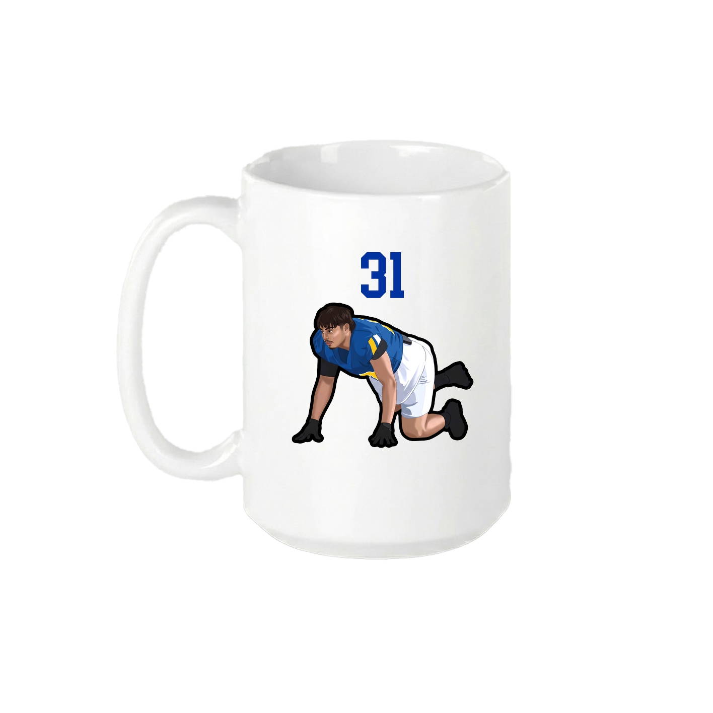 15oz Coffee Mug — Number Top in White