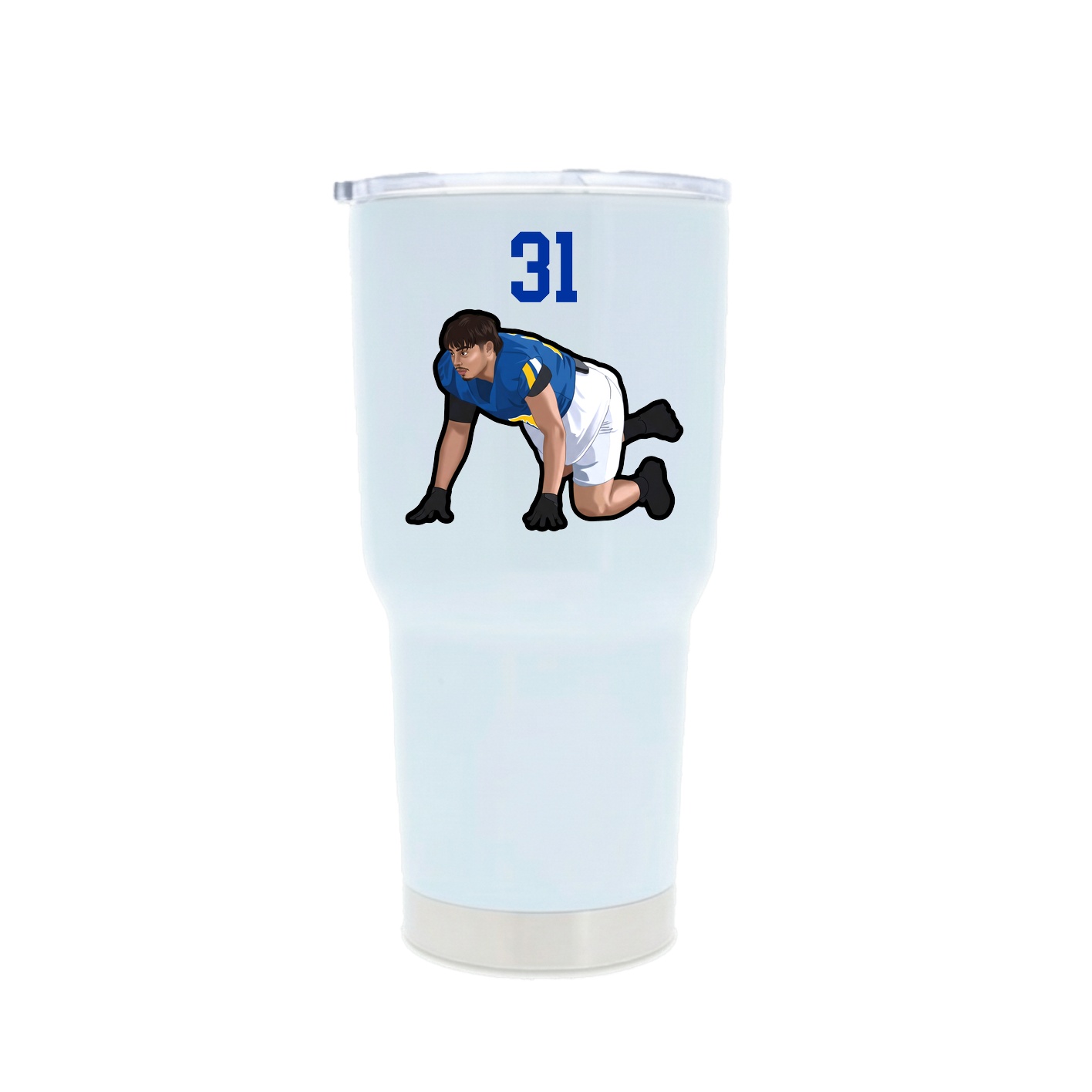 30oz Stainless Steel Tumbler — Number Top in White