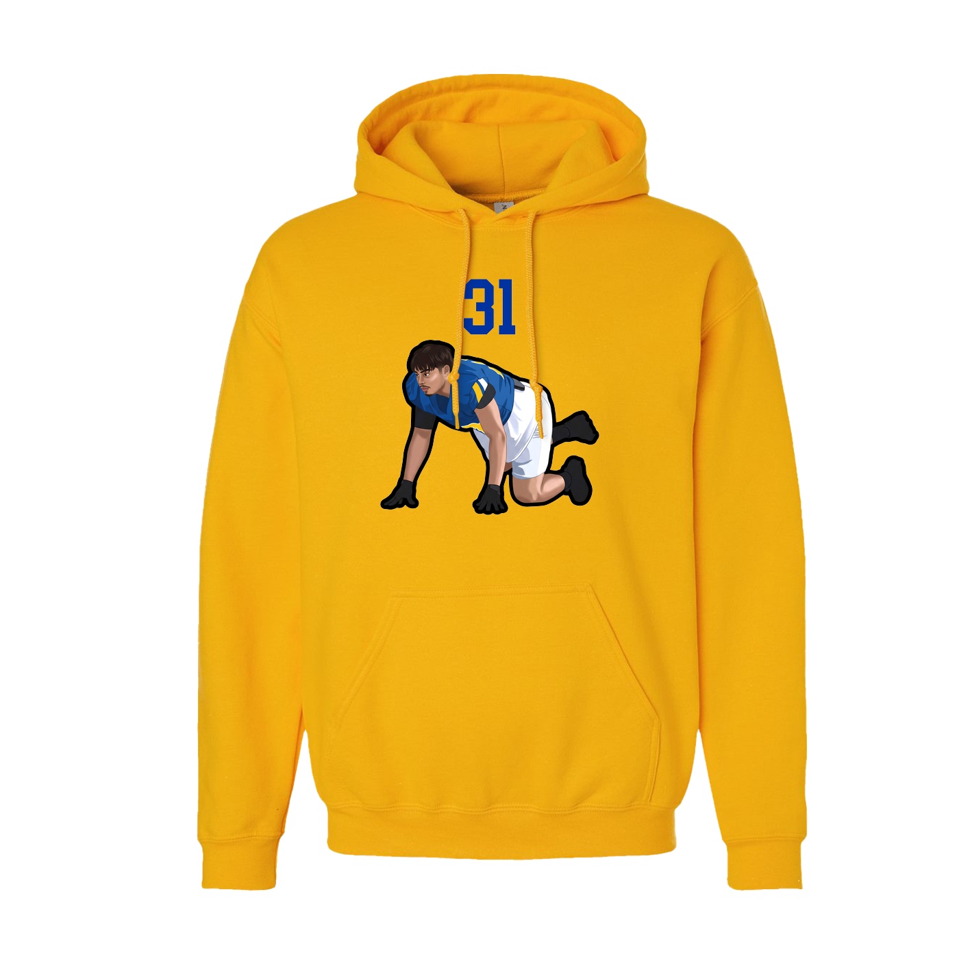 Youth Hoodie — Number Top in Gold