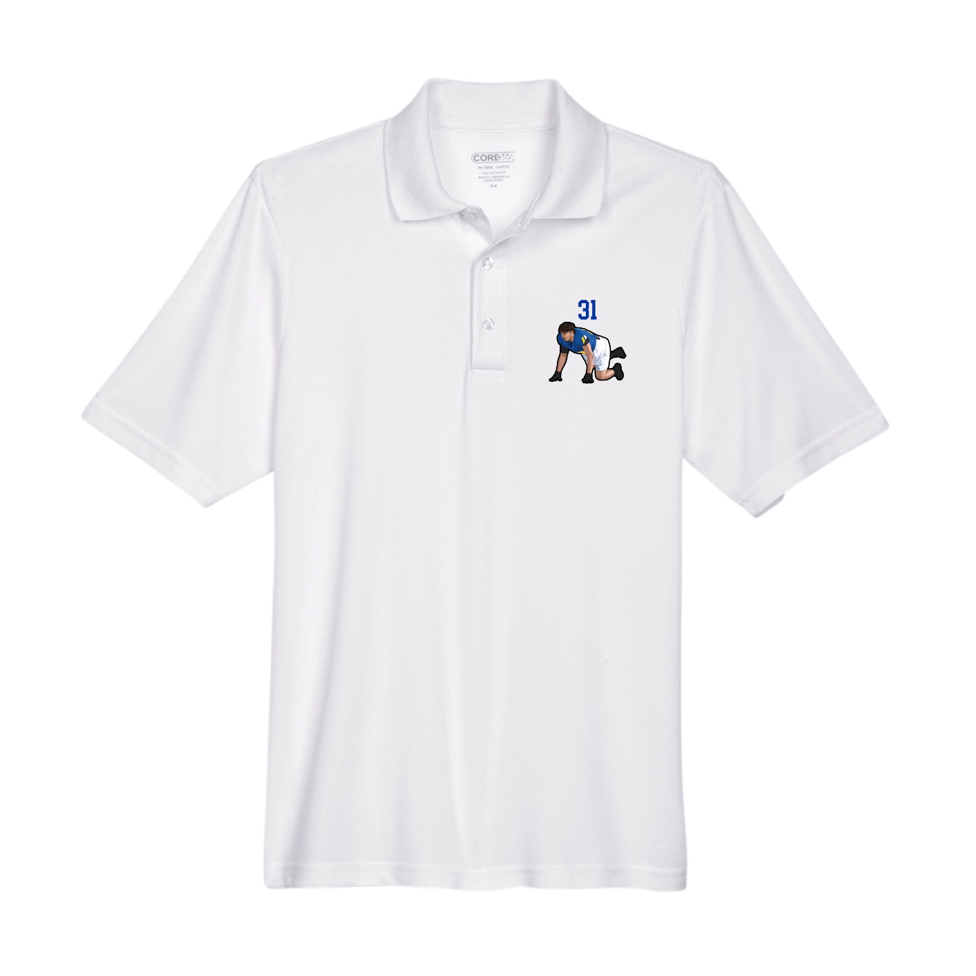 Performance Polo — Number Top in White