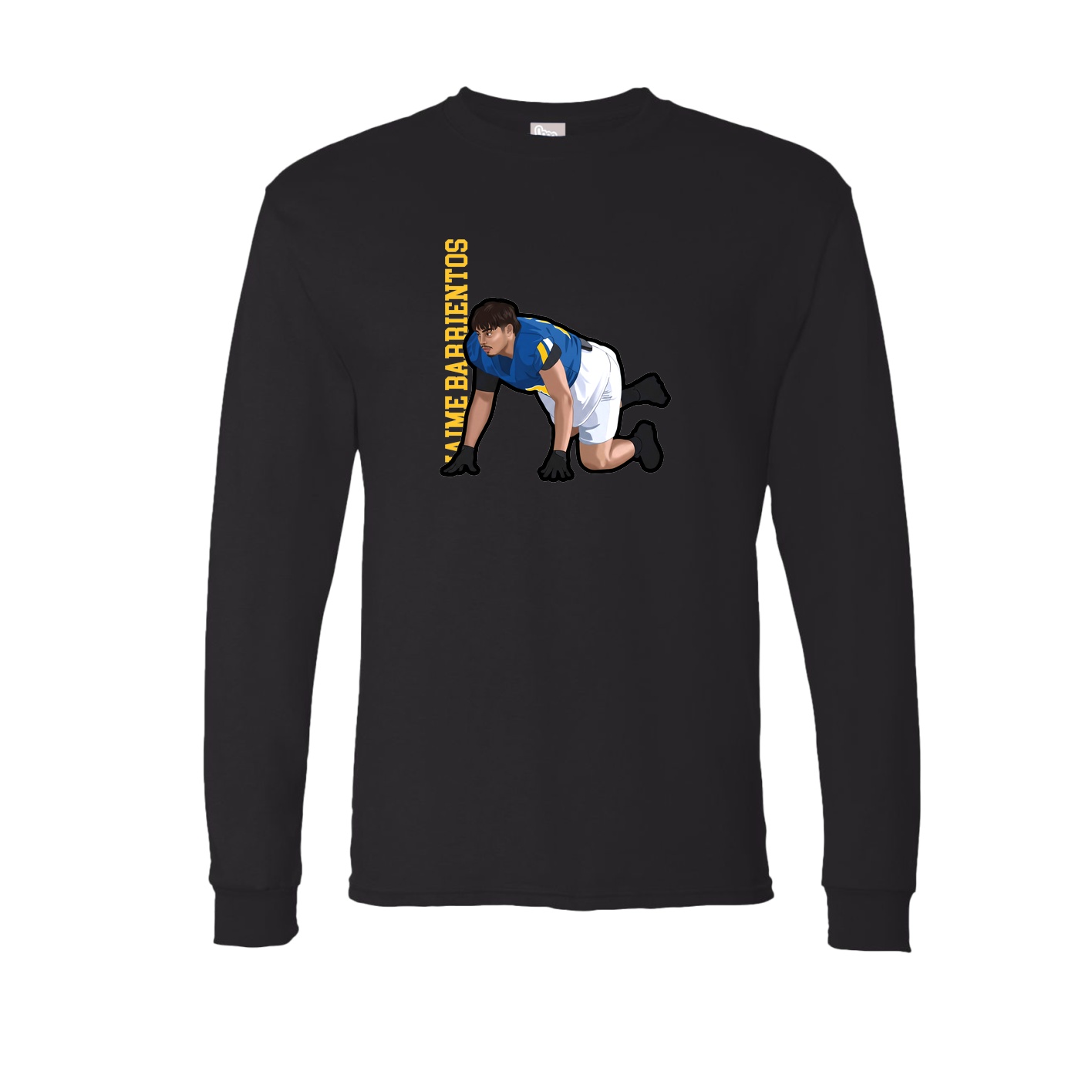 Long Sleeve Tee — Name Vertical in Black