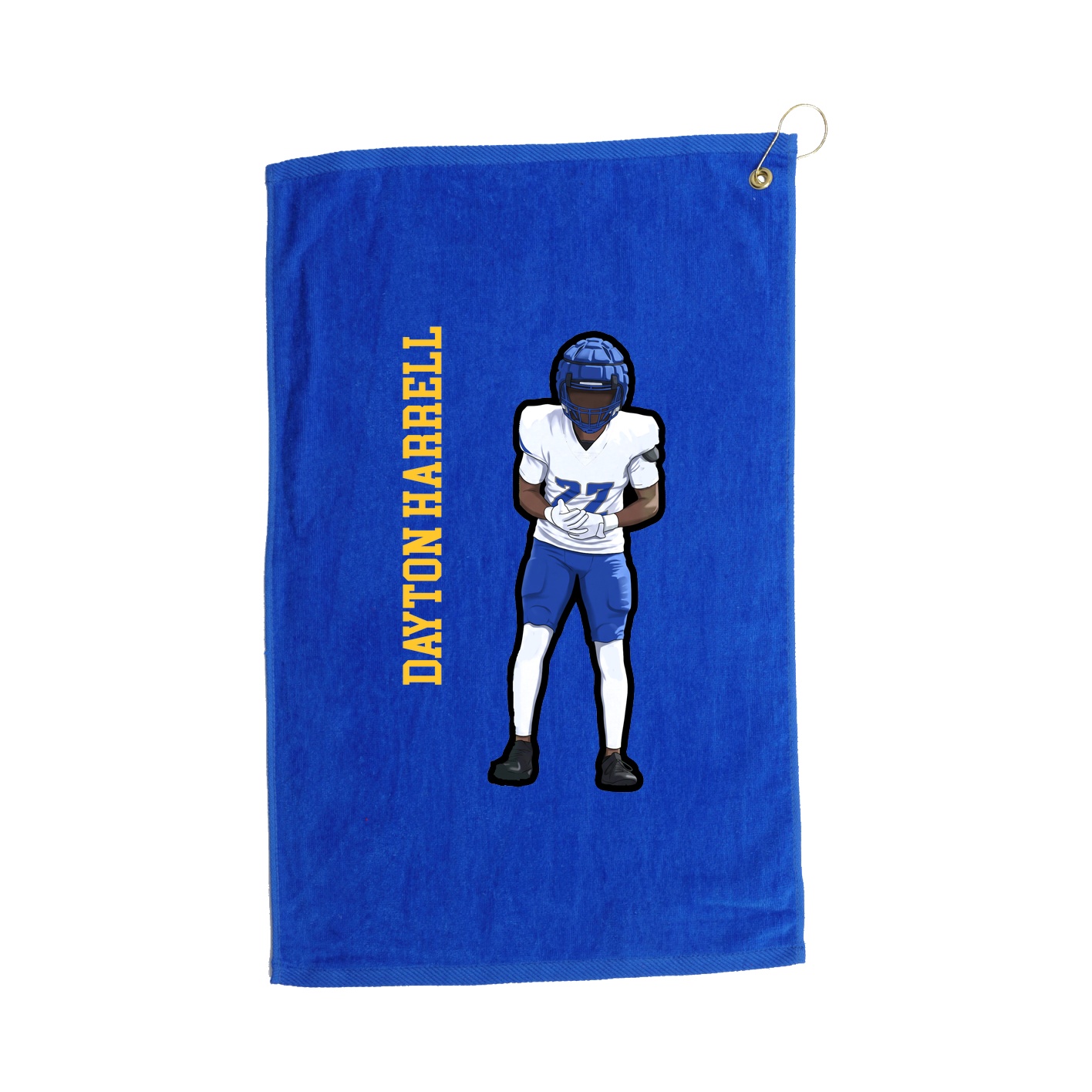 Golf Towel — Name Vertical in Royal