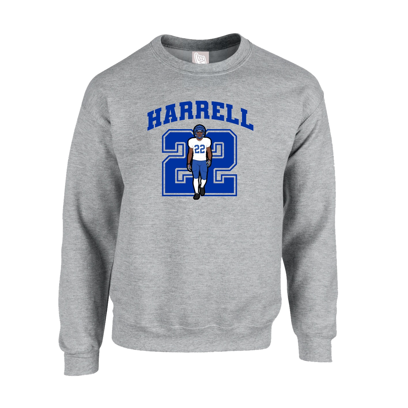 Fleece Crew — Number in Grey