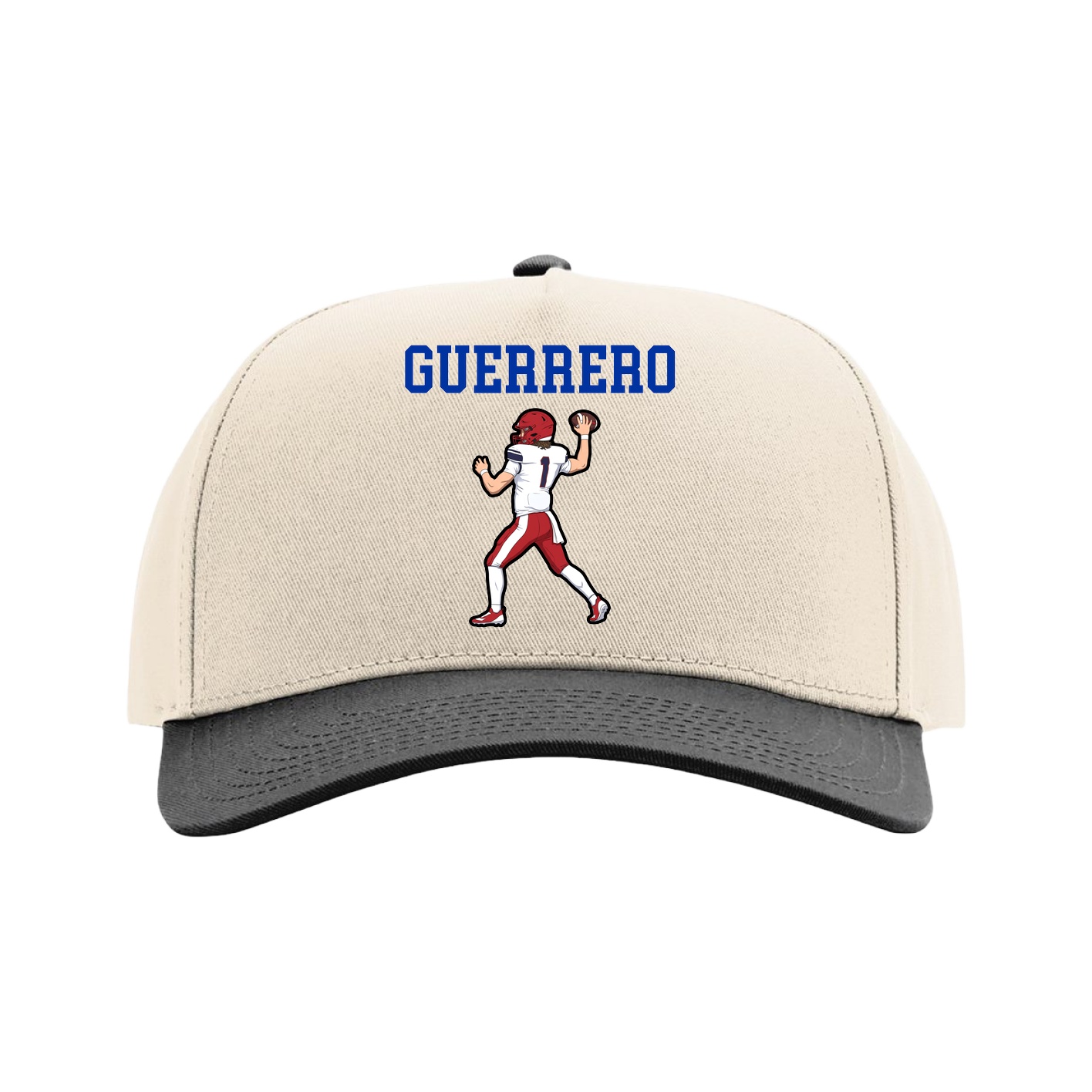 Full Fabric Five-Panel Champ Cap — Shirsey in Cream/Black
