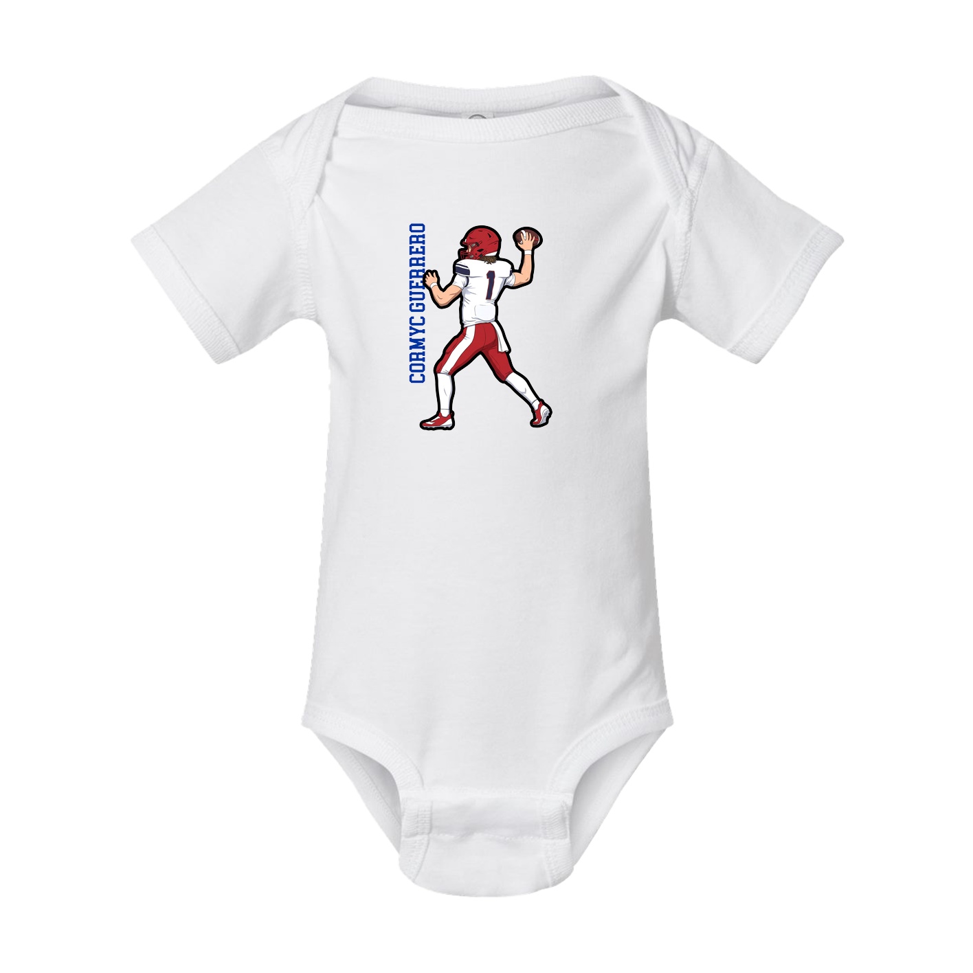 Baby Onesie — Name Vertical in White