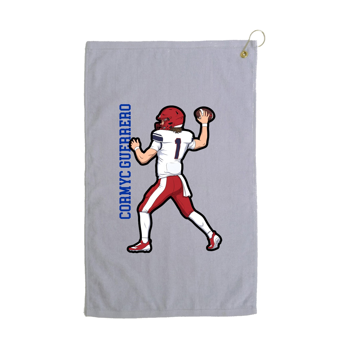 Golf Towel — Name Vertical in Grey