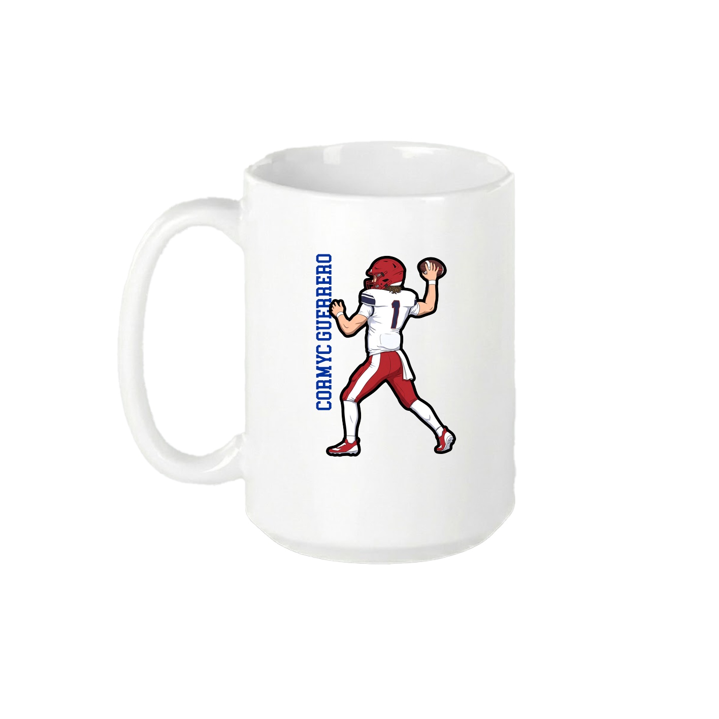 15oz Coffee Mug — Name Vertical in White