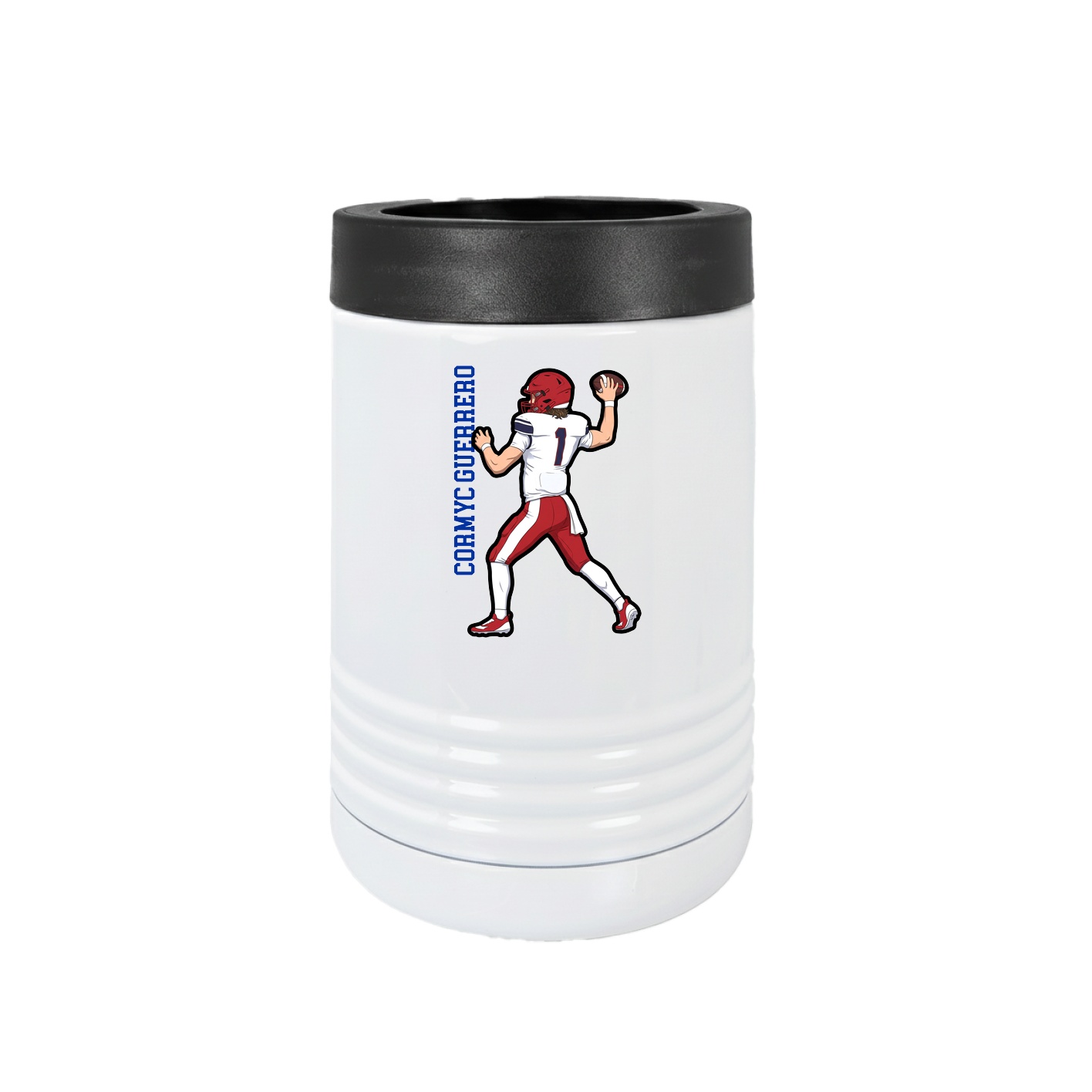 Beverage Holder — Name Vertical in White