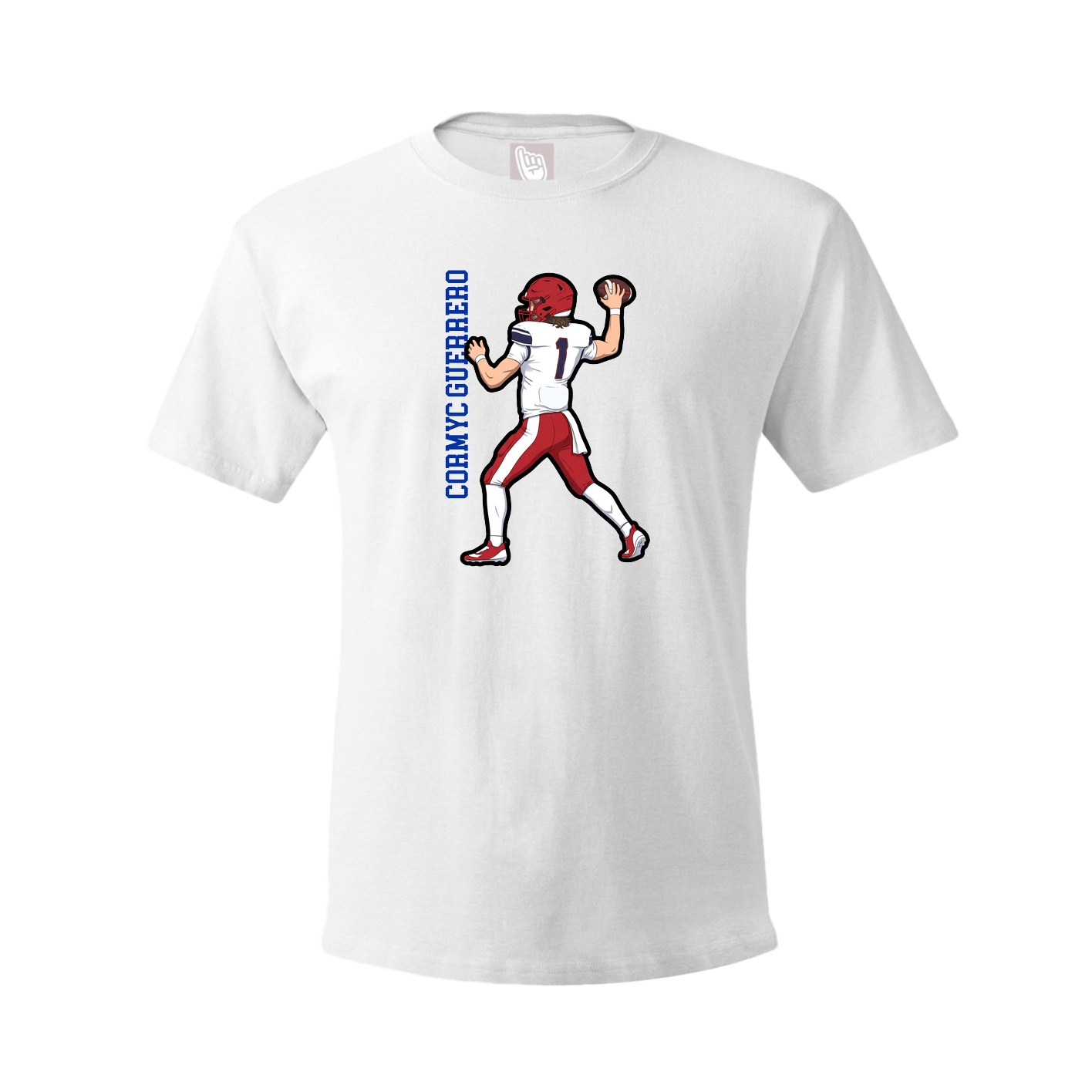 Youth Tee — Name Vertical in White