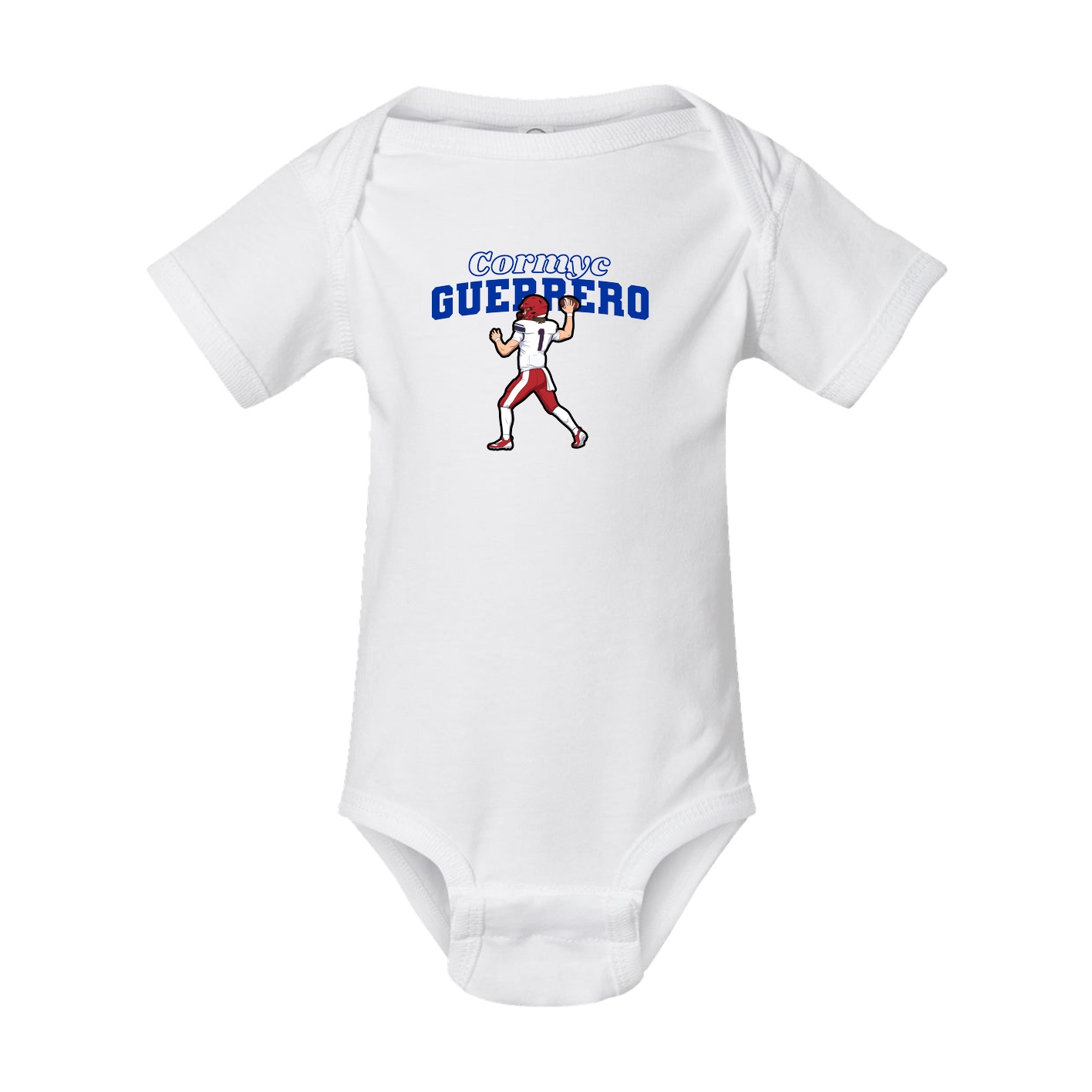 Baby Onesie — Name Arch in White