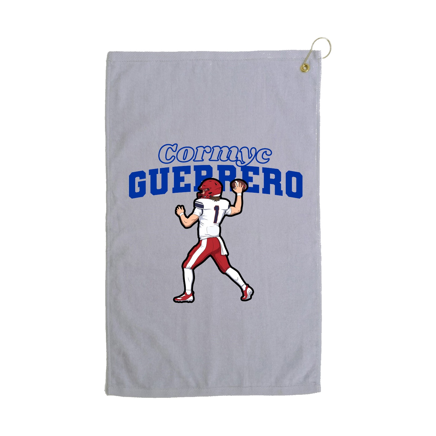 Golf Towel — Name Arch in Grey