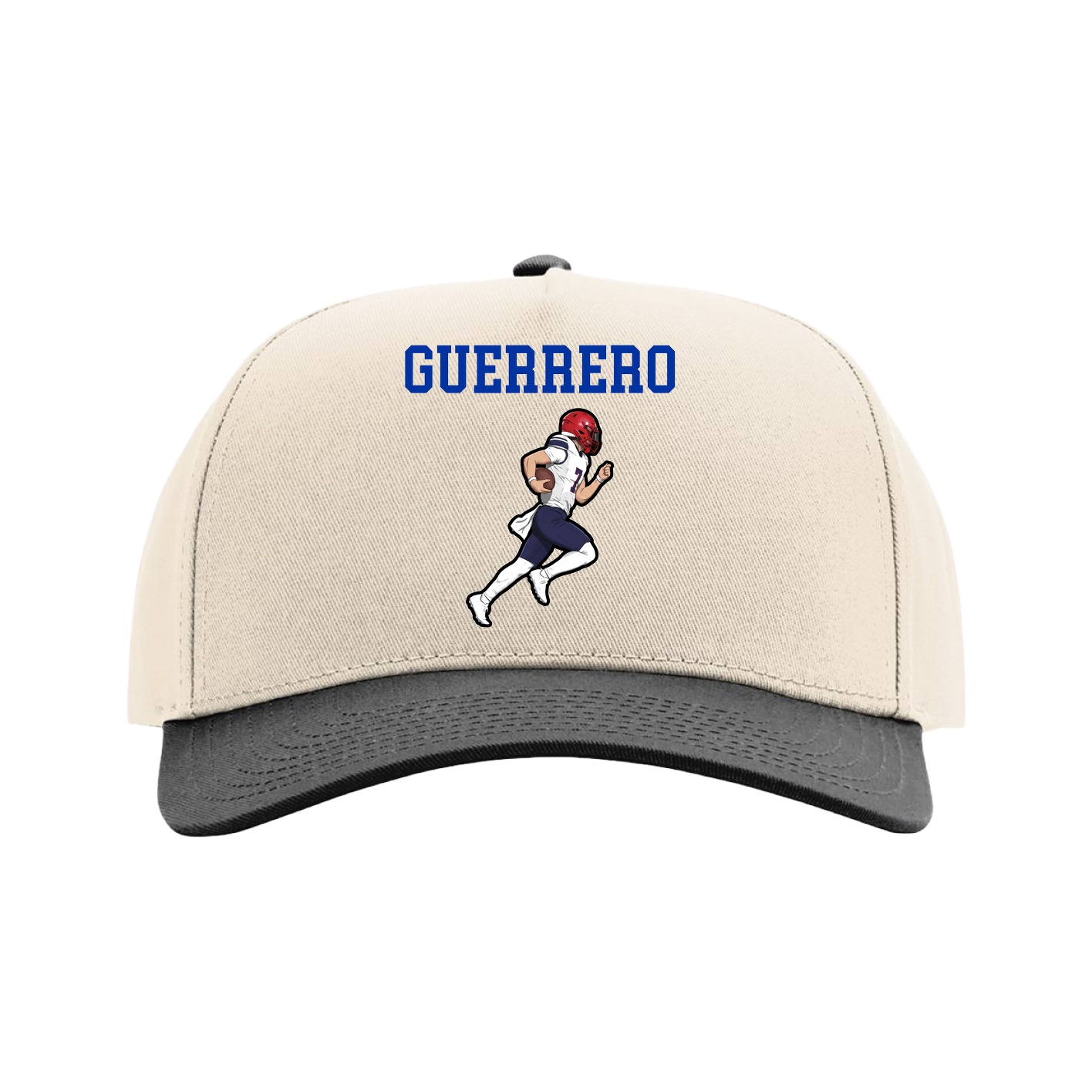 Full Fabric Five-Panel Champ Cap — Shirsey in Cream/Black
