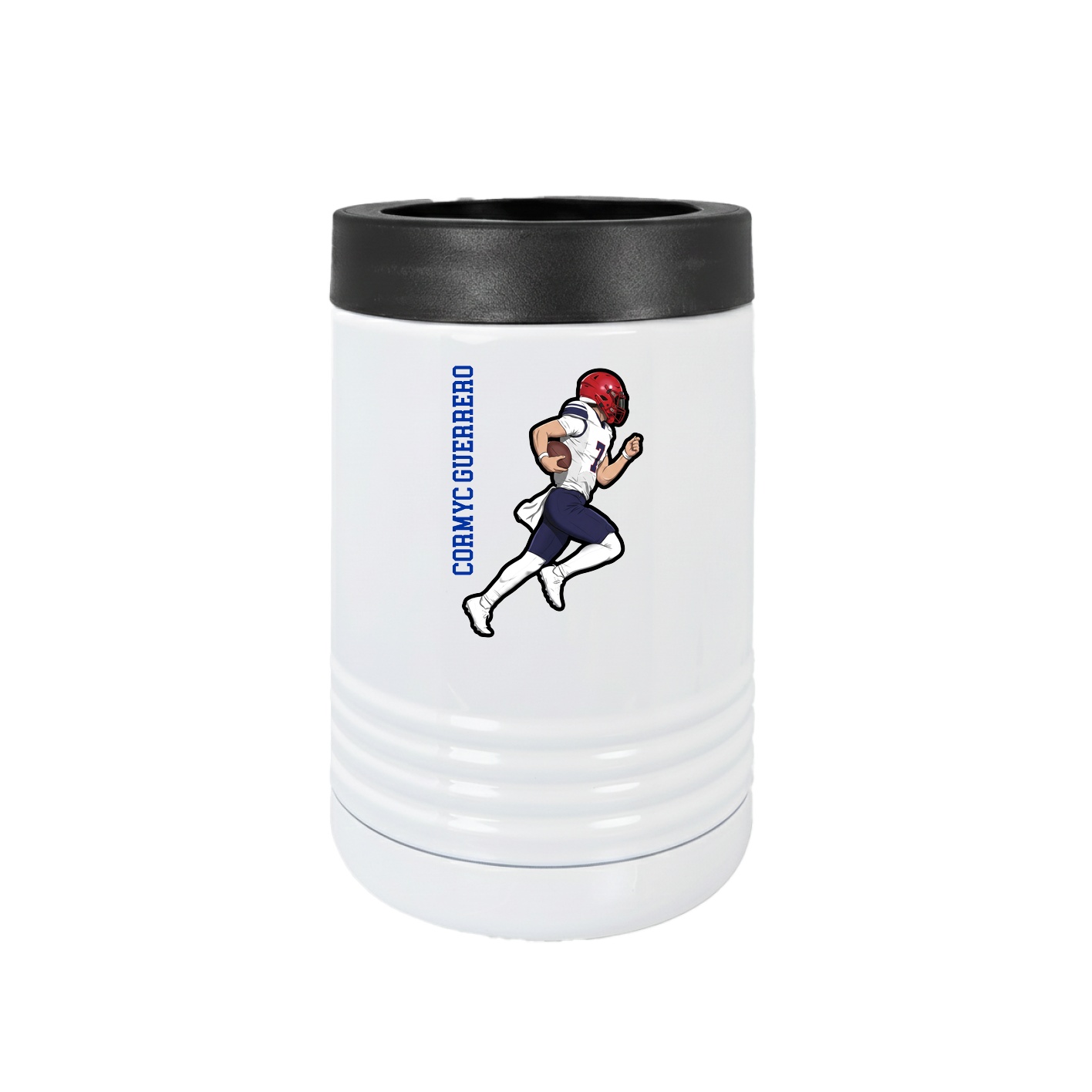 Beverage Holder — Name Vertical in White