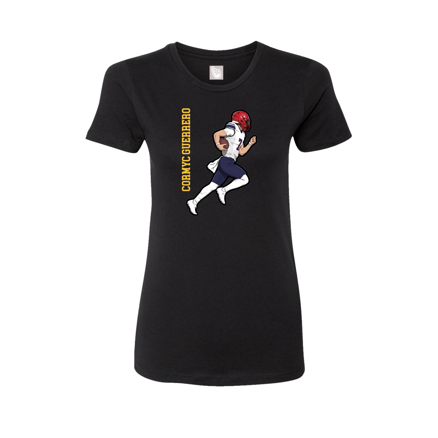 Womens Tee — Name Vertical in Black