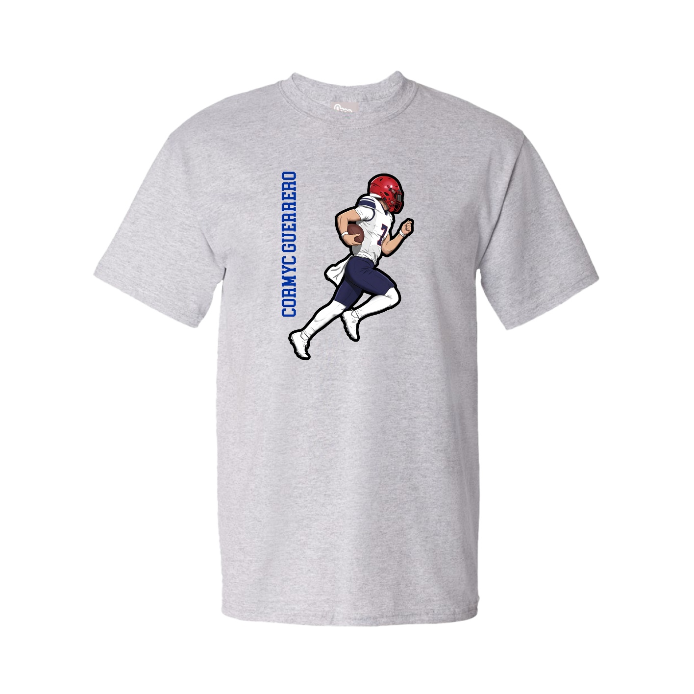 Youth Tee — Name Vertical in Grey