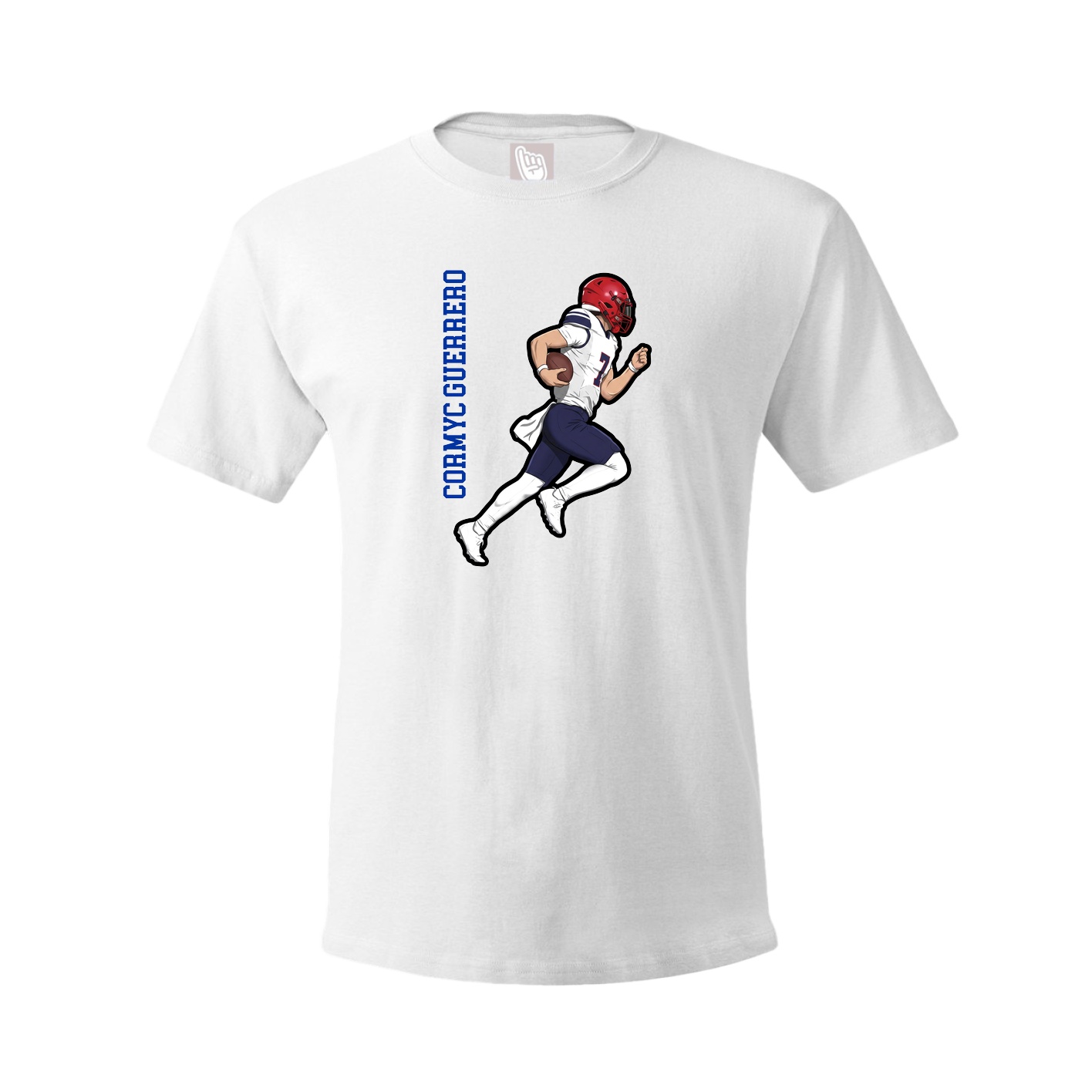 Youth Tee — Name Vertical in White
