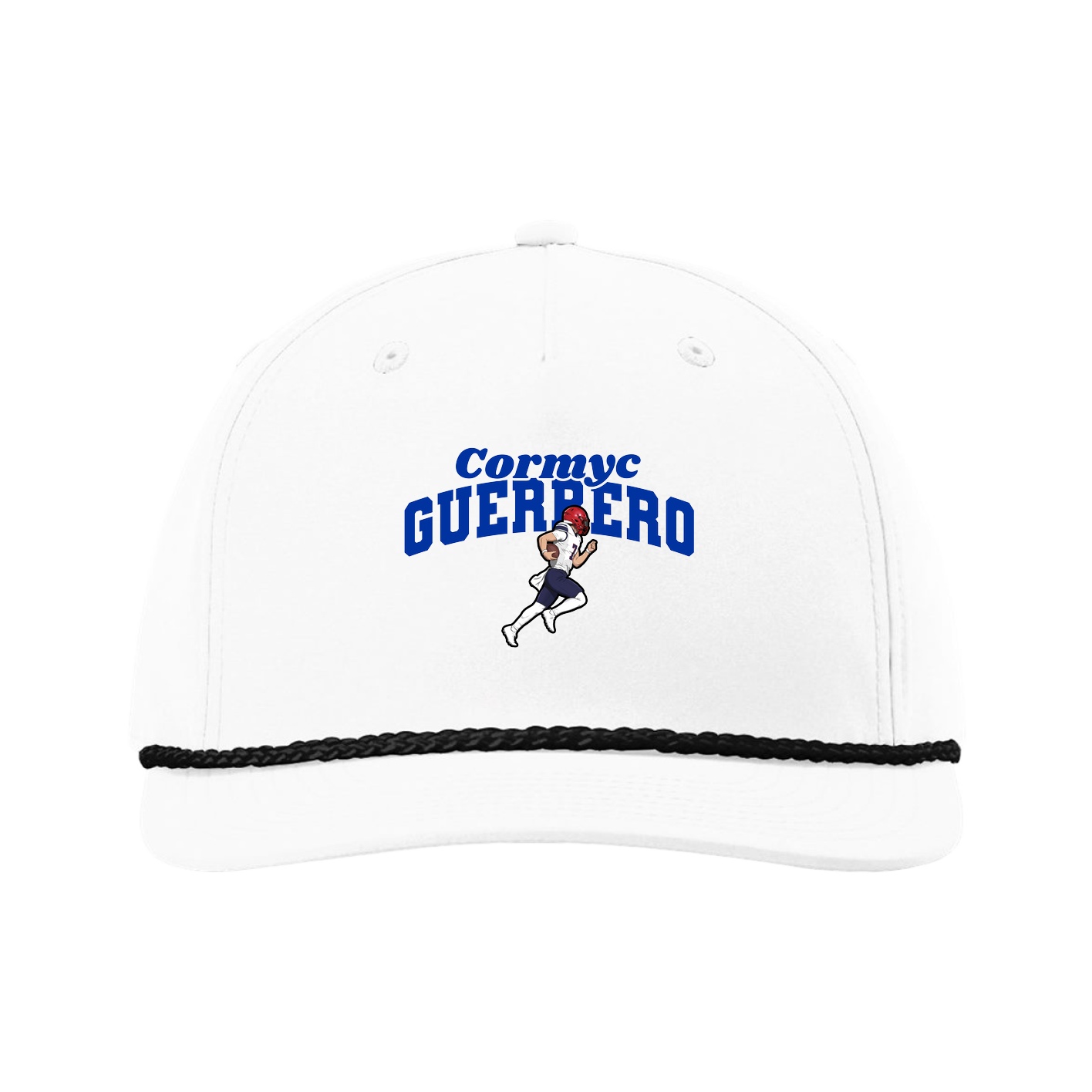 Five-Panel Classic Rope Cap — Signature Arch in White