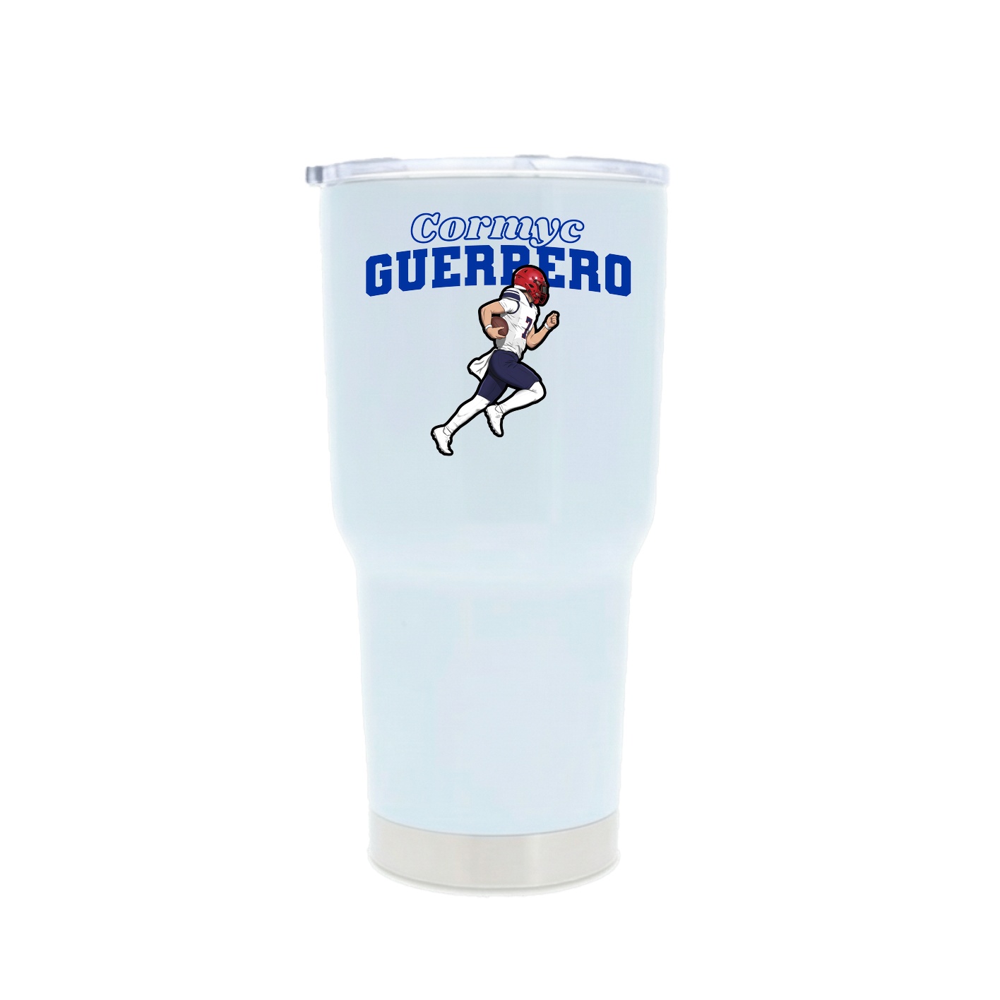 30oz Stainless Steel Tumbler — Name Arch in White