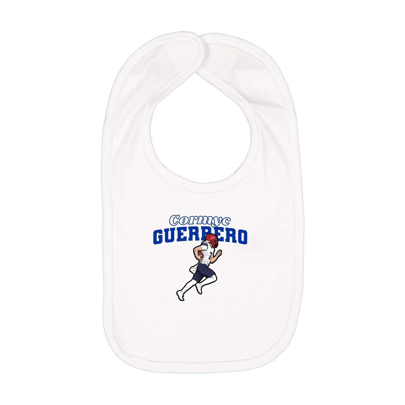 Infant Bib — Name Arch in White