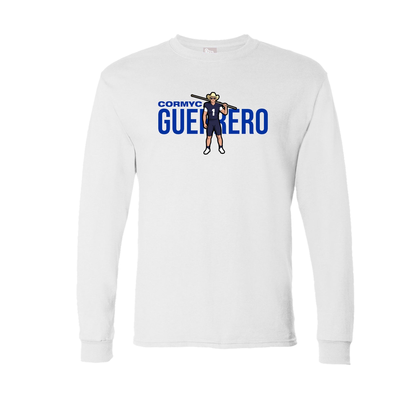 Long Sleeve Tee — Player Name in White