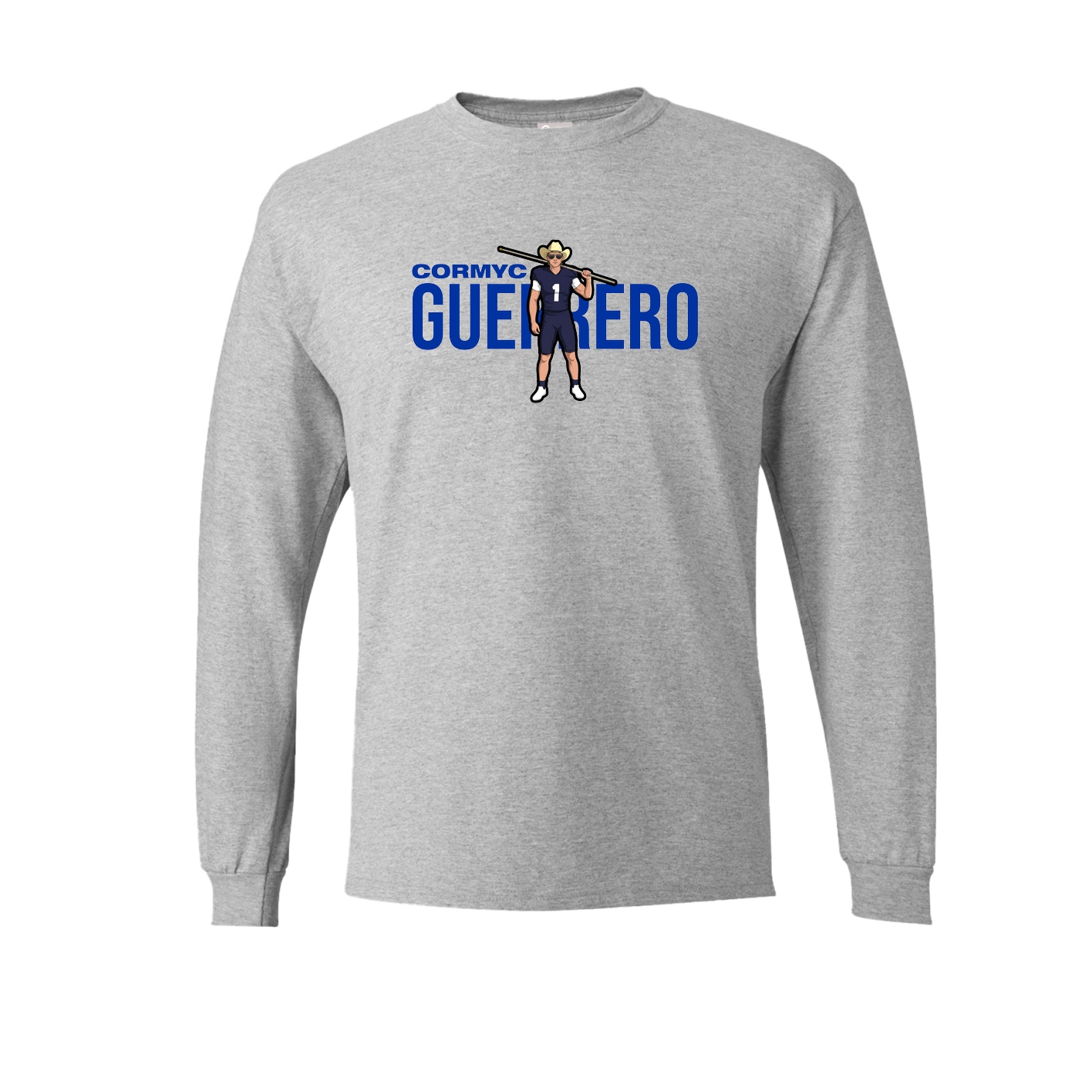 Long Sleeve Tee — Player Name in Grey