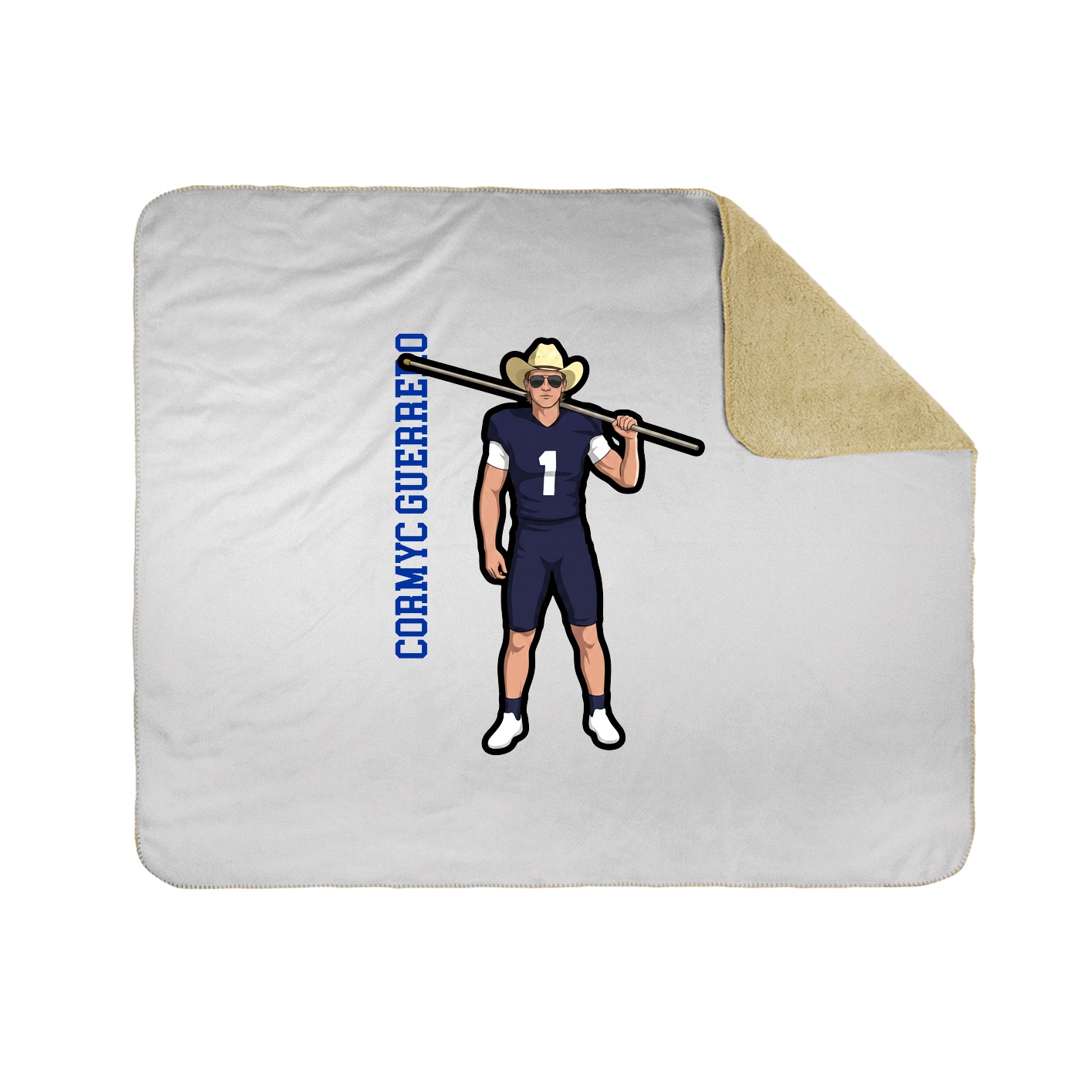 Throw Blanket — Name Vertical in White