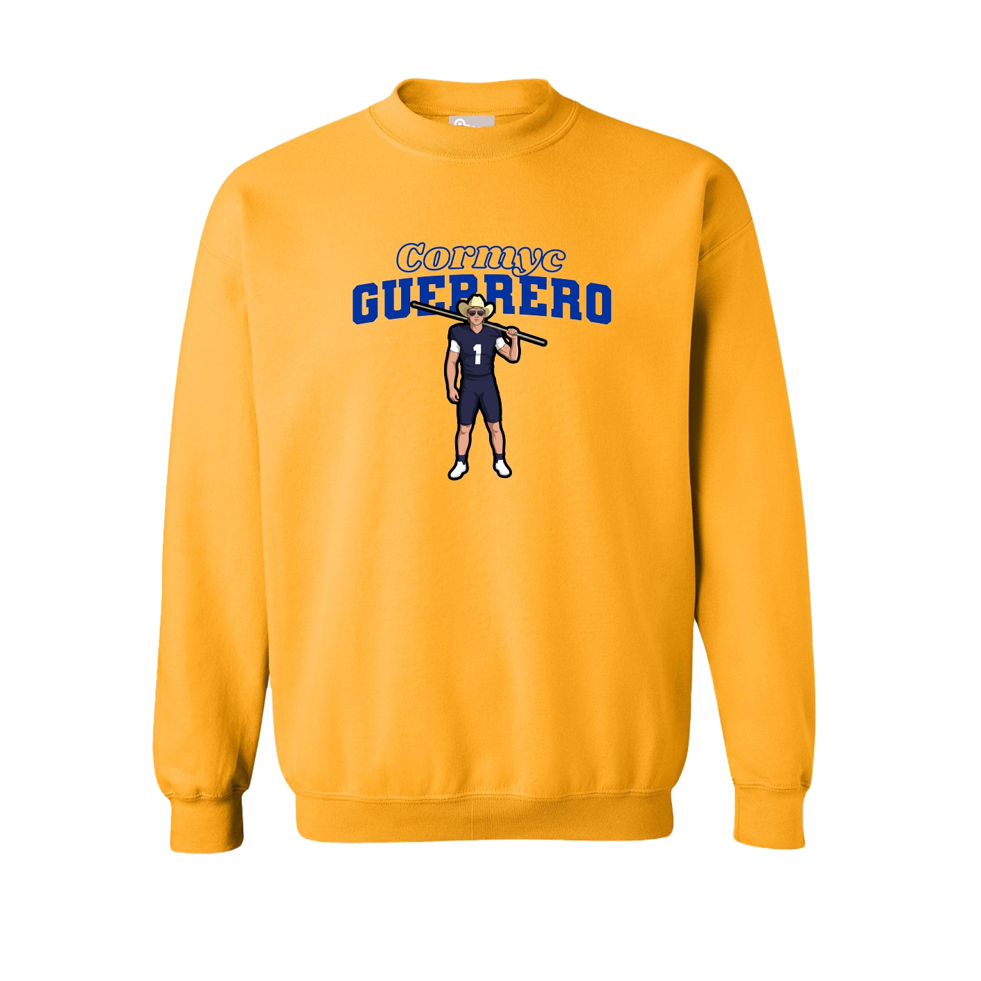 Fleece Crew — Name Arch in Gold