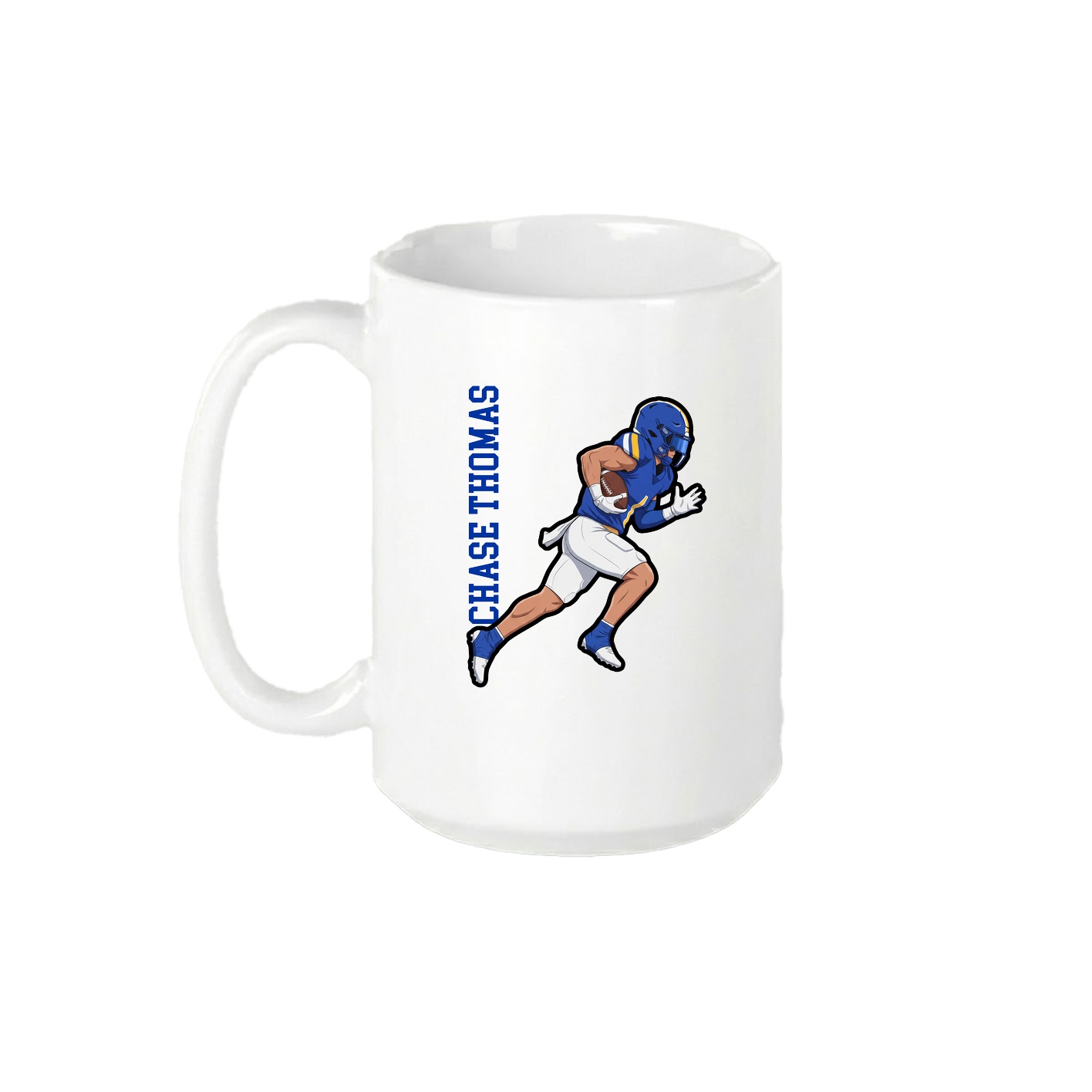 15oz Coffee Mug — Name Vertical in White