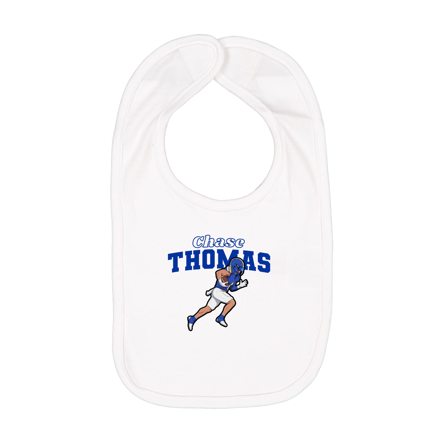 Infant Bib — Name Arch in White