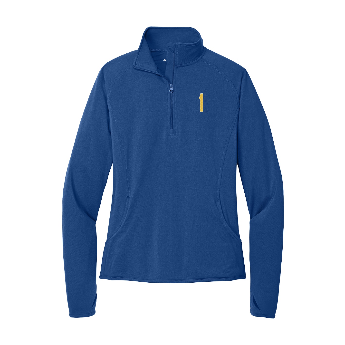 Women's Q-Zip Pullover — Front Shirsy in Royal