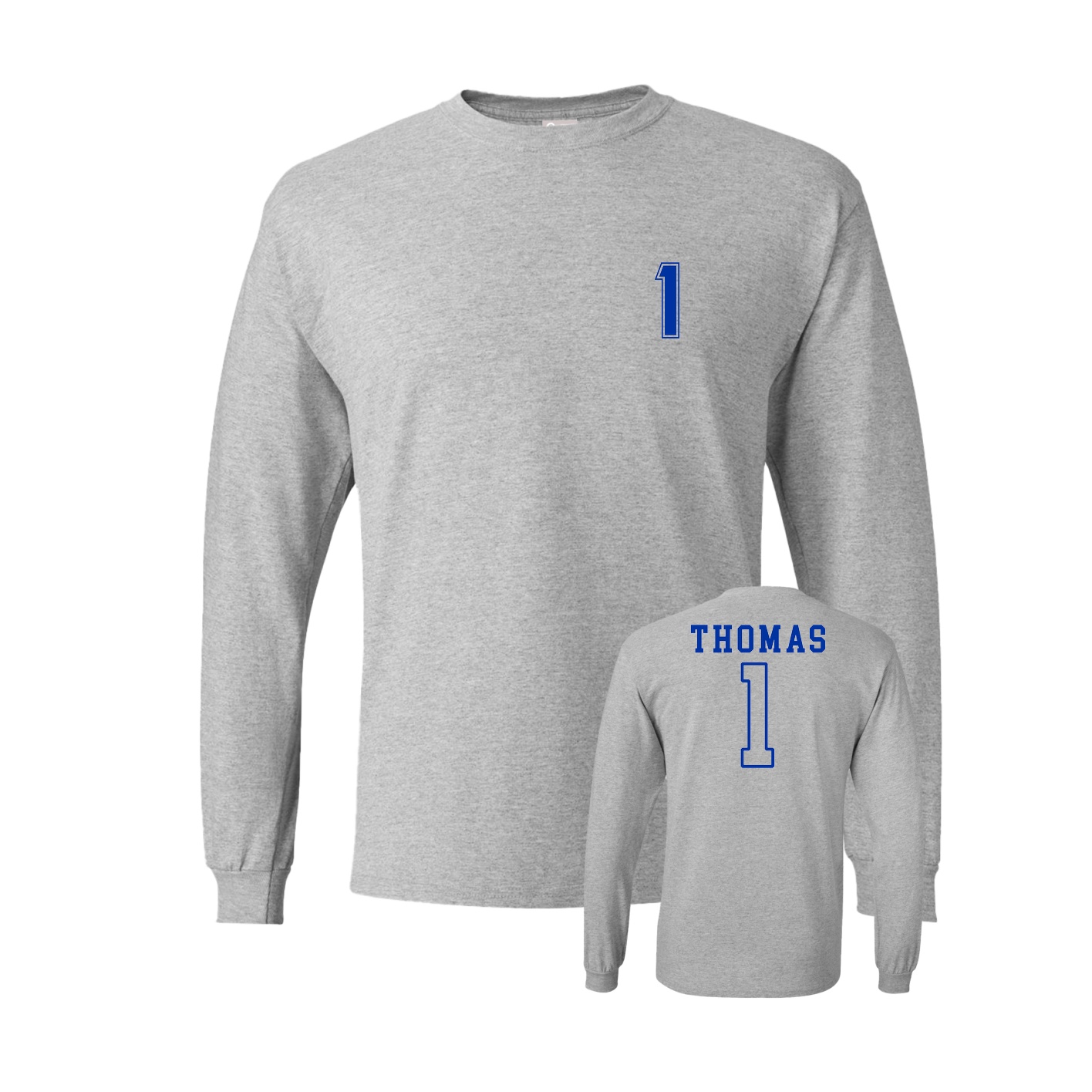 Long Sleeve Tee — Chest Back in Grey