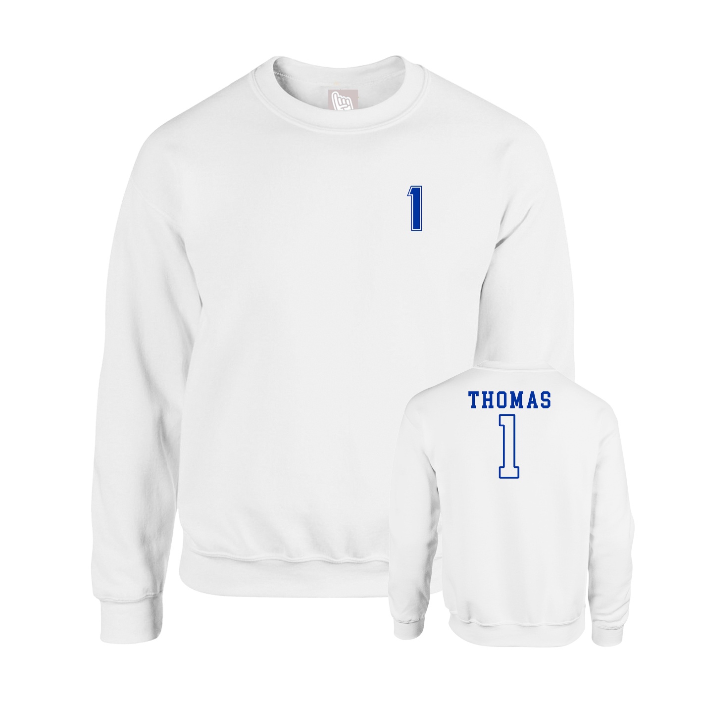 Fleece Crew — Chest Back in White