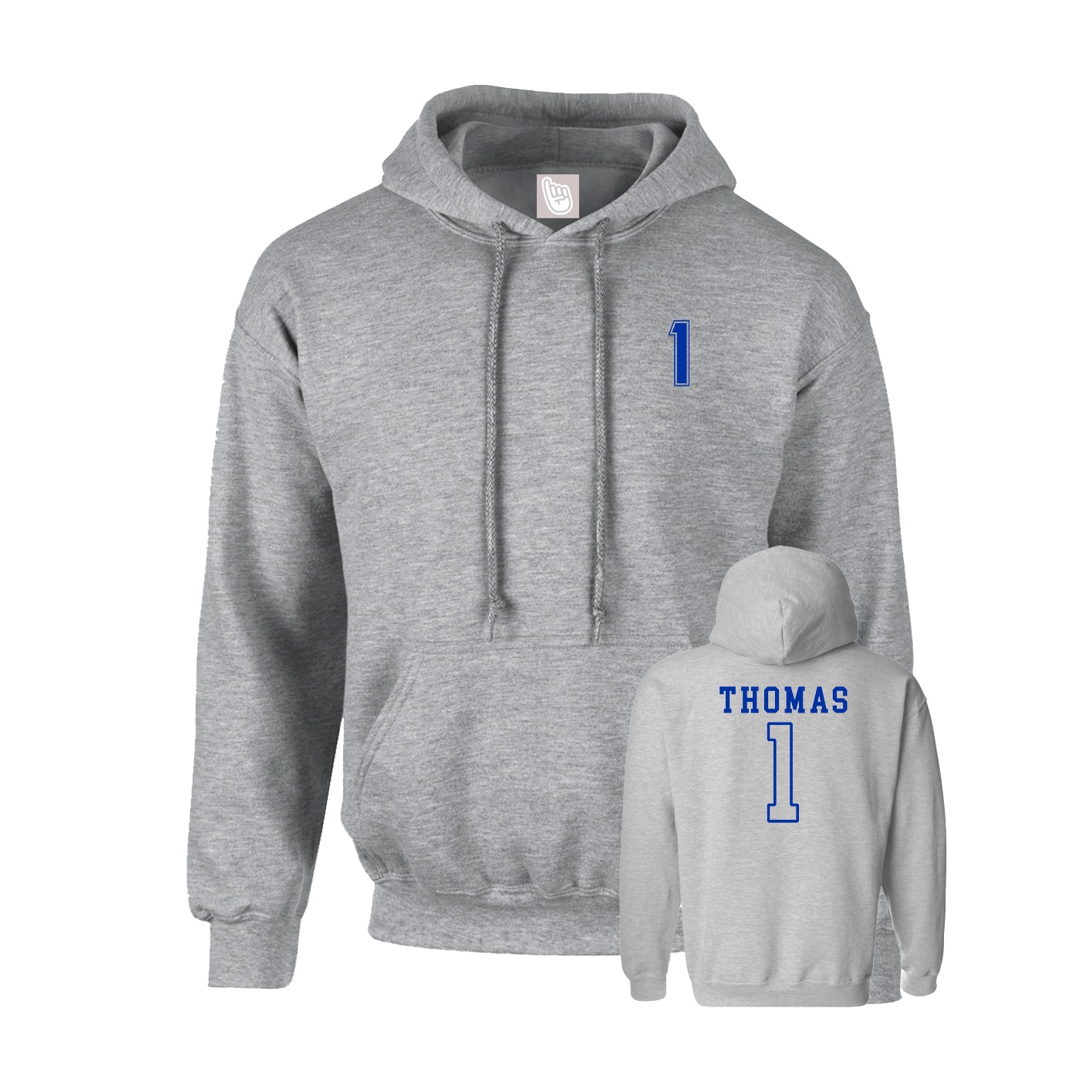 Youth Hoodie — Chest Back in Grey