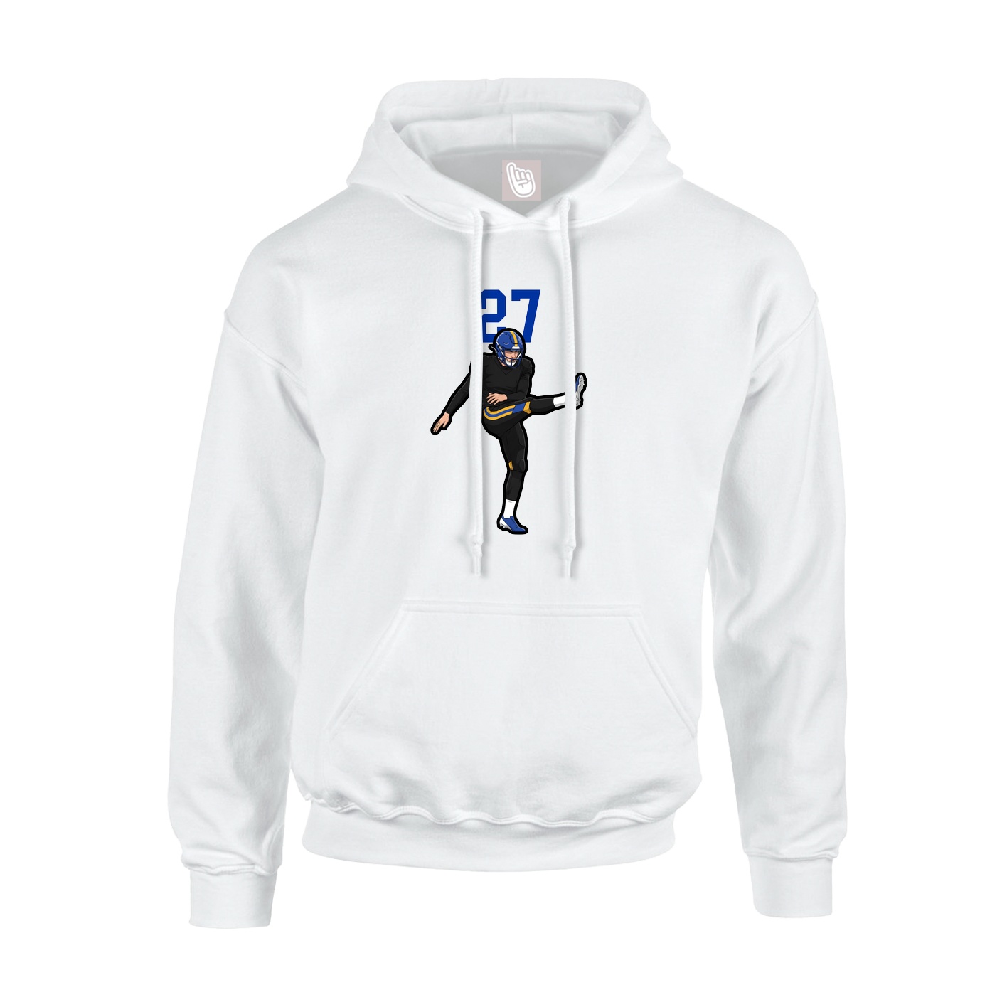 Youth Hoodie — Number Top in White