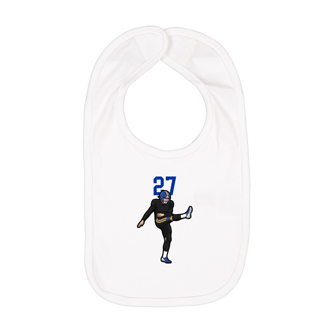 Infant Bib — Number Top in White