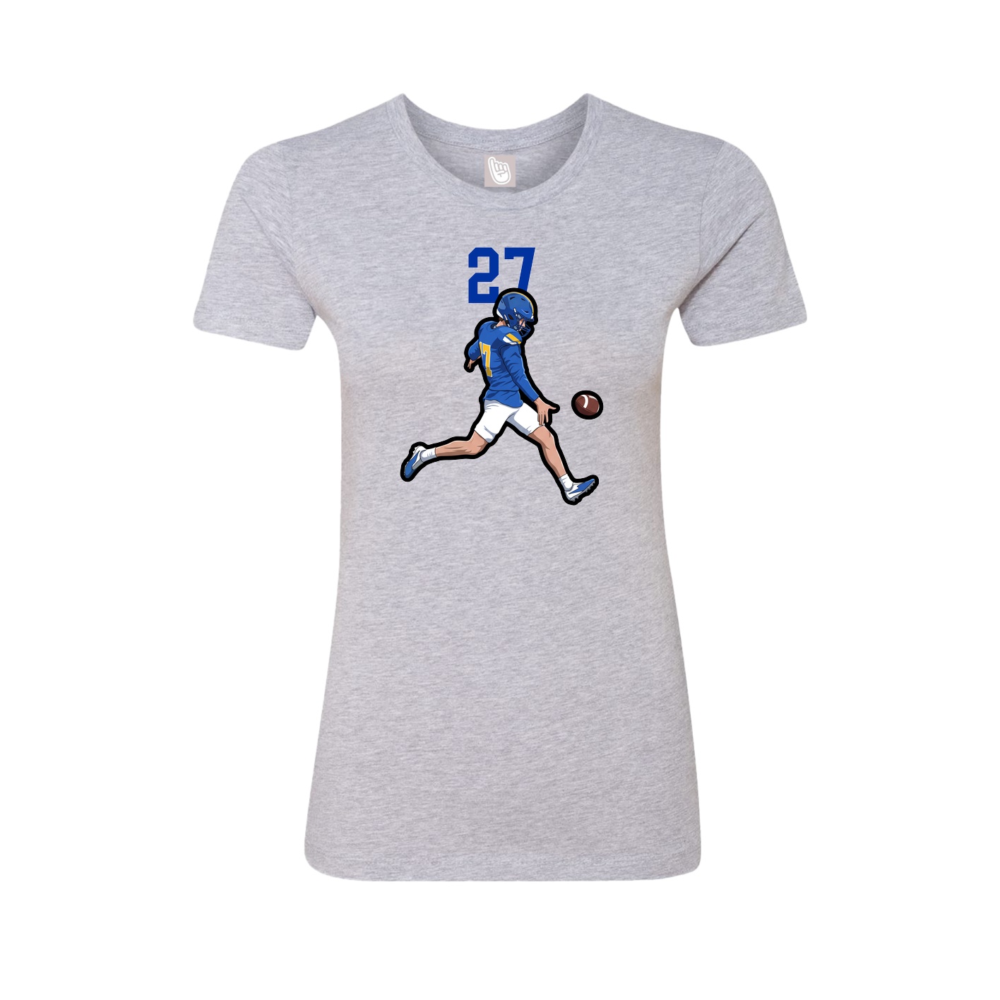 Fitted Women's Tee — Number Top in Grey