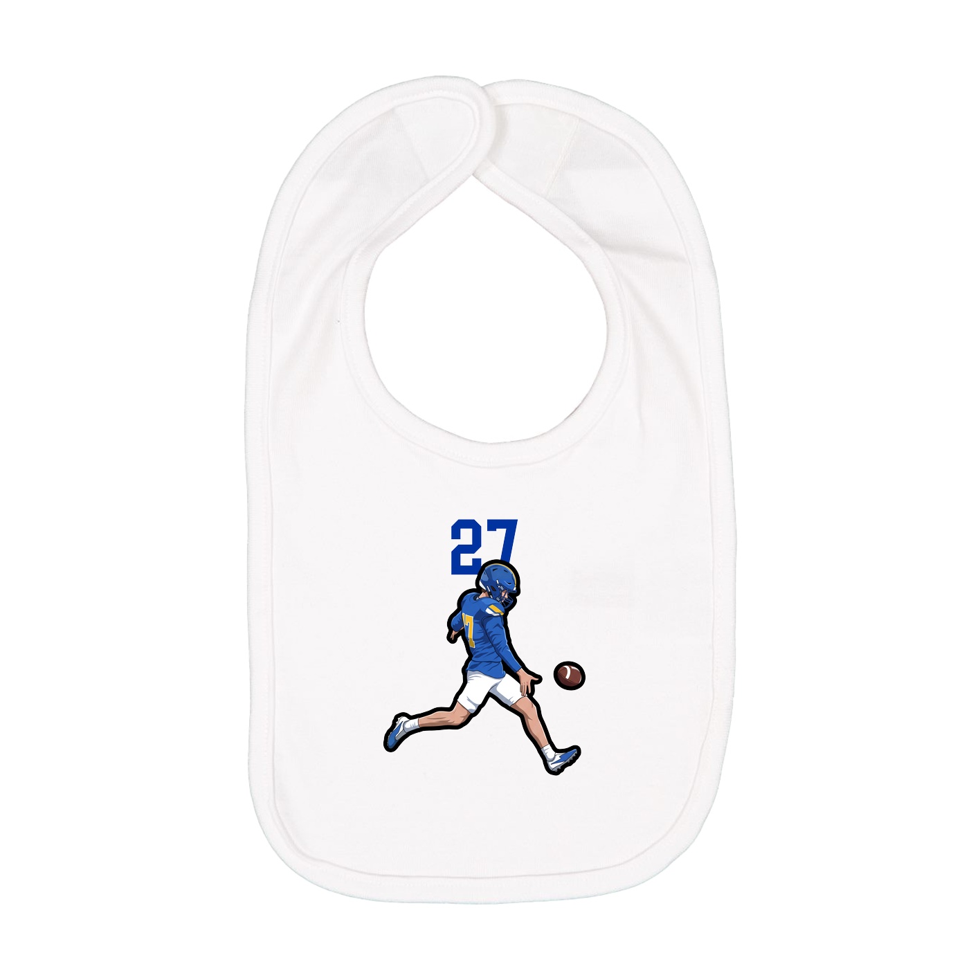 Infant Bib — Number Top in White
