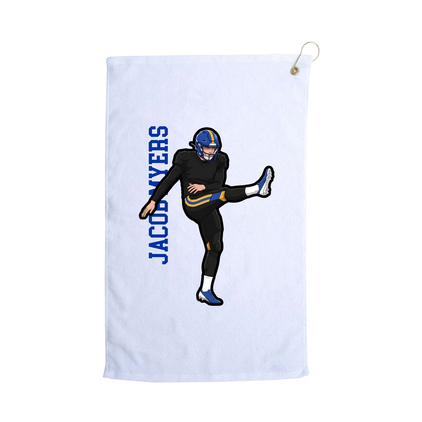 Golf Towel — Name Vertical in White