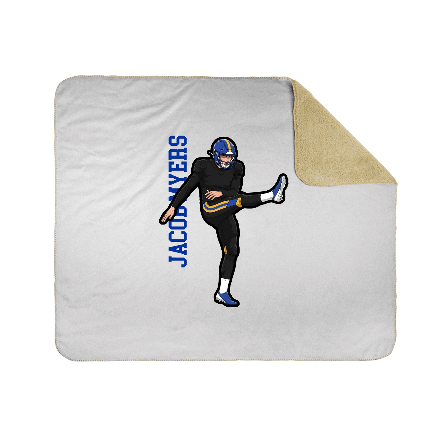 Throw Blanket — Name Vertical in White