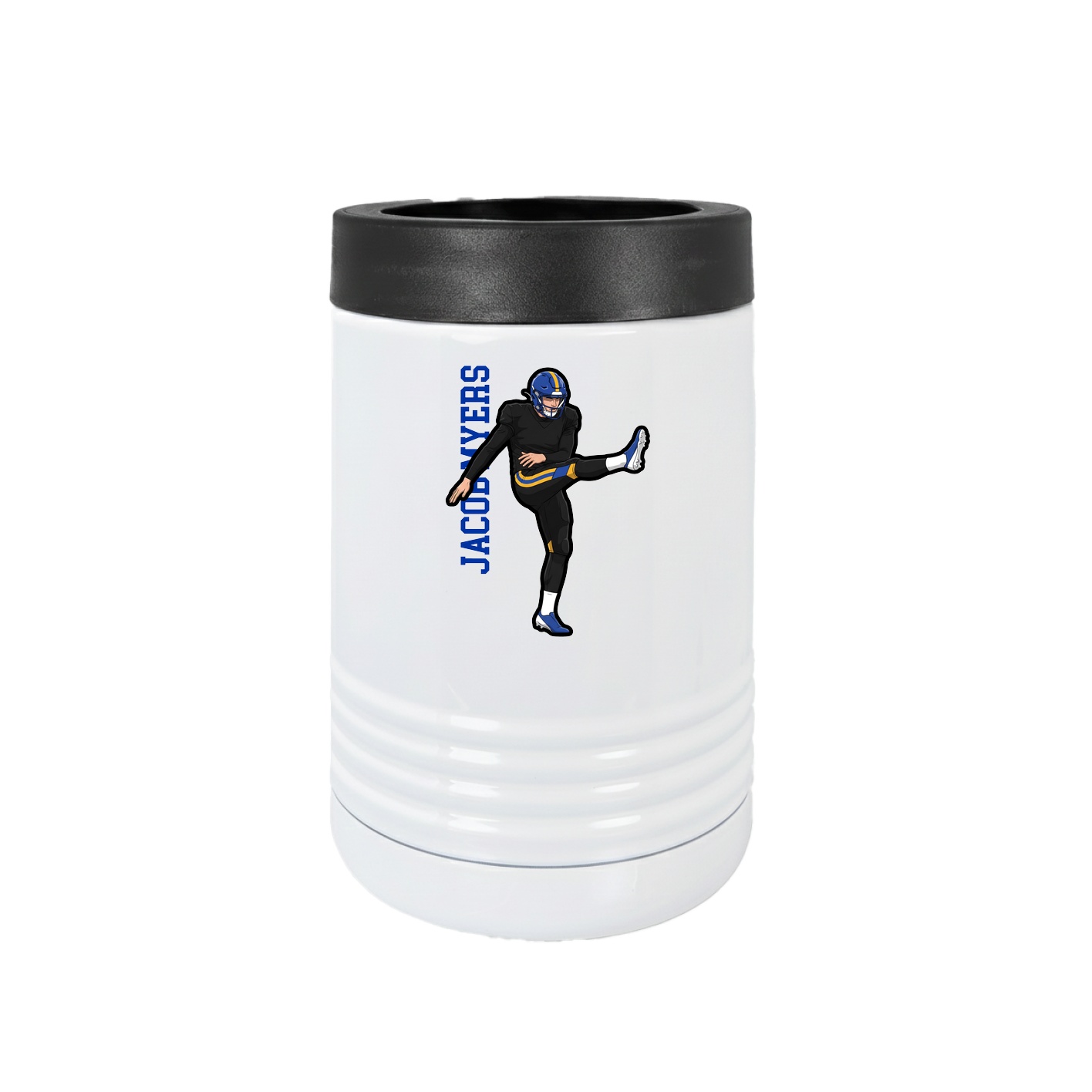 Beverage Holder — Name Vertical in White