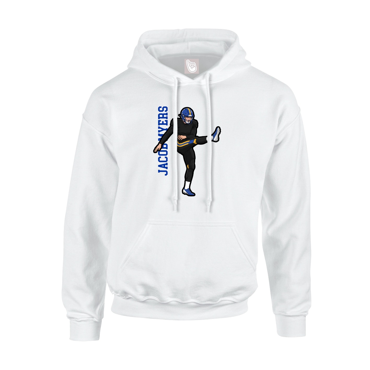 Hoodie — Name Vertical in White