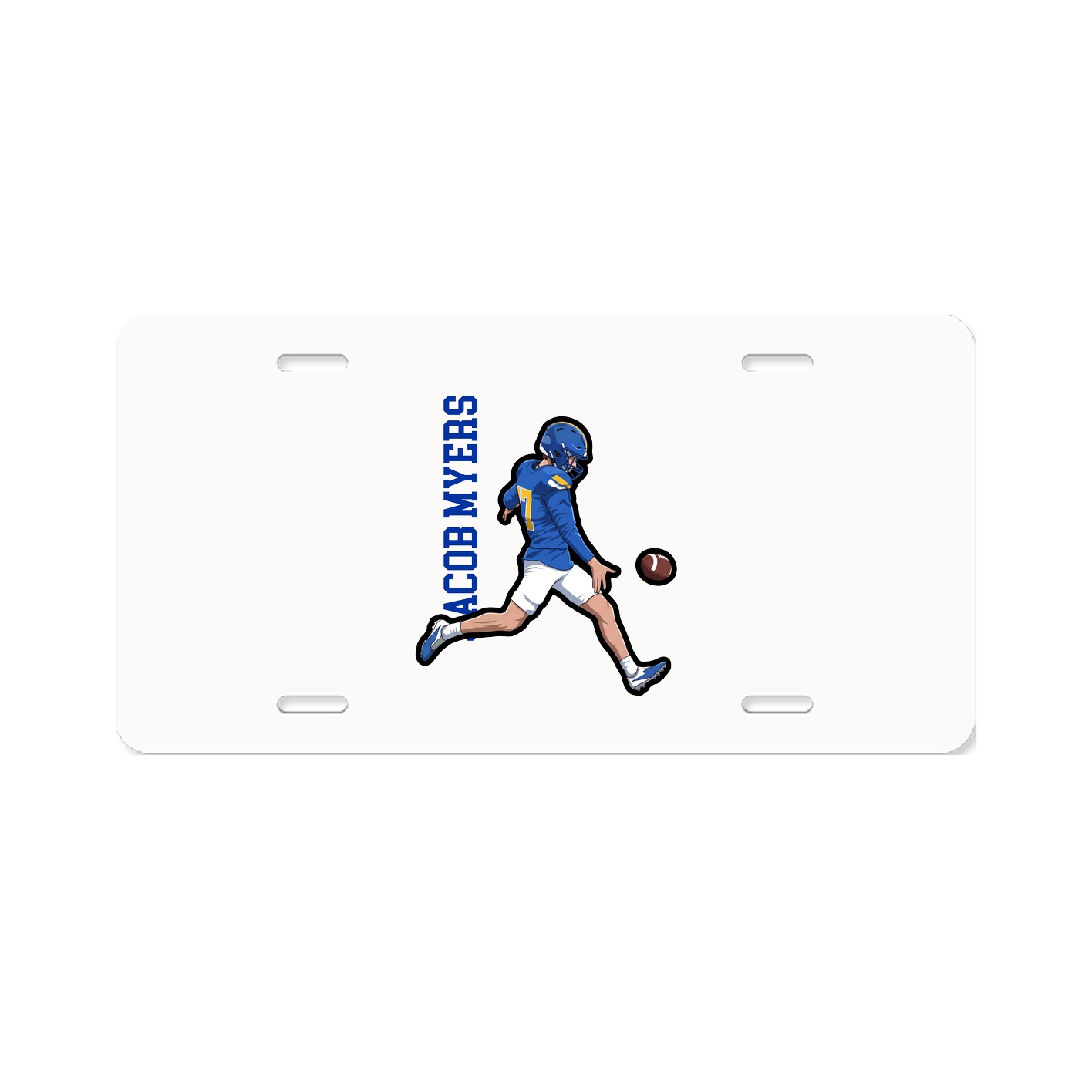 License Plate — Name Vertical in Classic