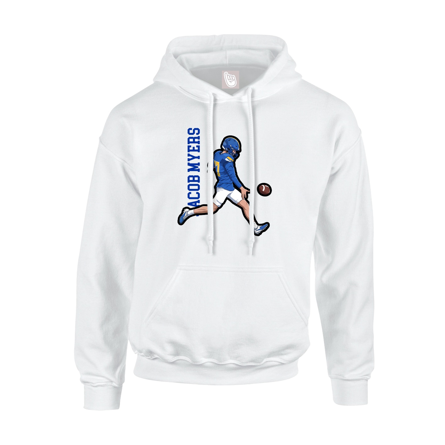 Hoodie — Name Vertical in White