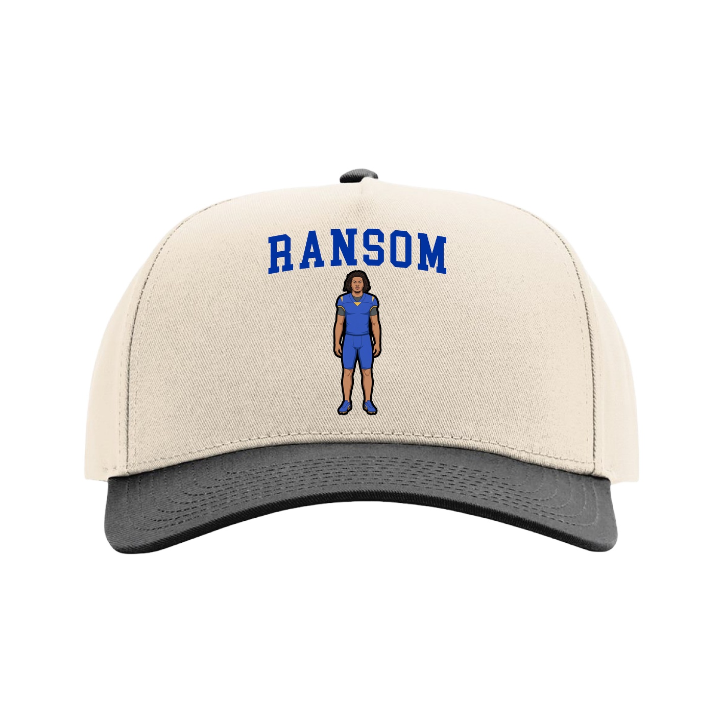Full Fabric Five-Panel Champ Cap — Shirsey in Cream/Black