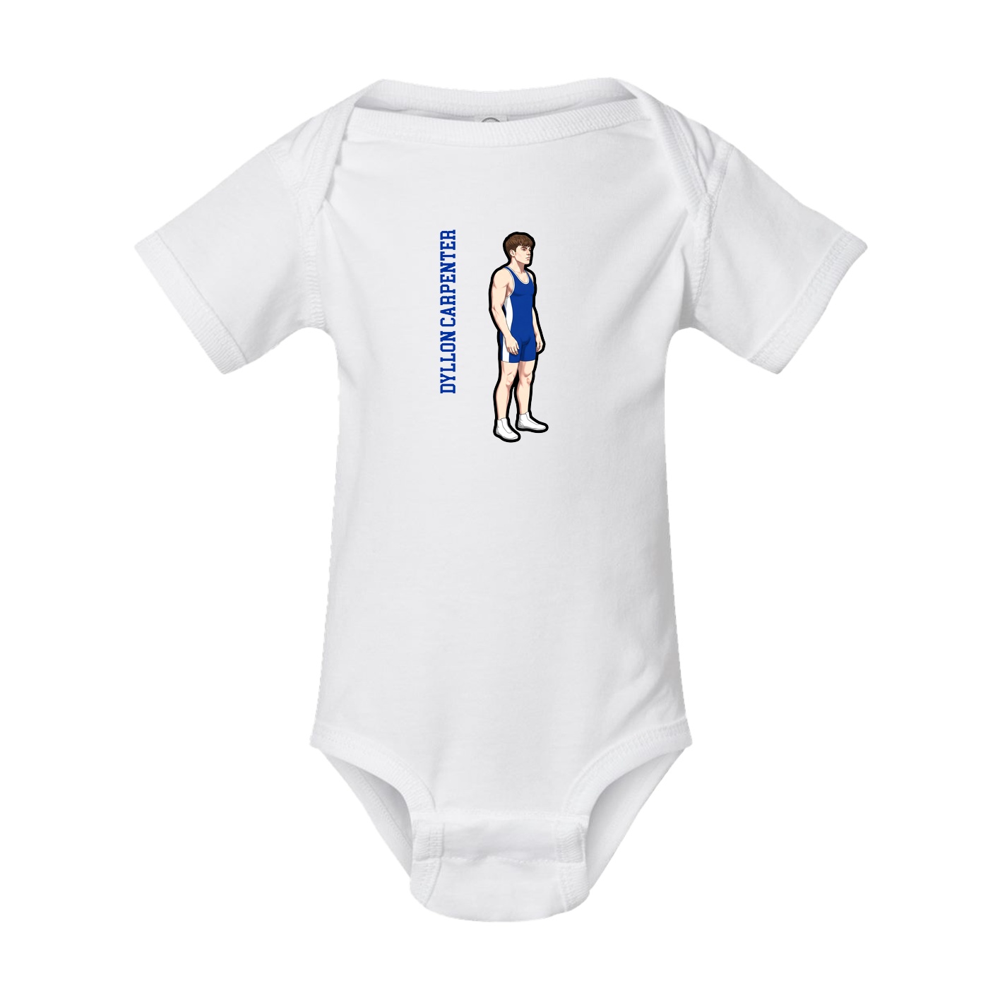 Baby Onesie — Name Vertical in White