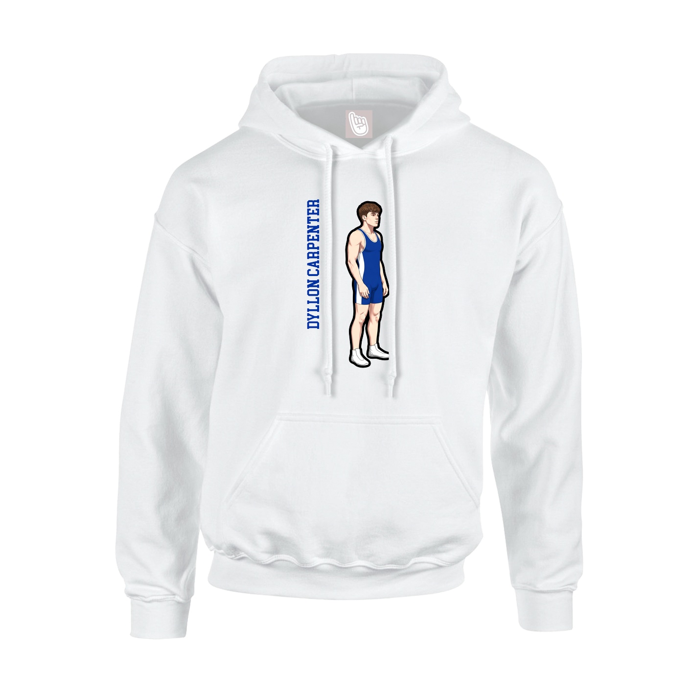 Hoodie — Name Vertical in White