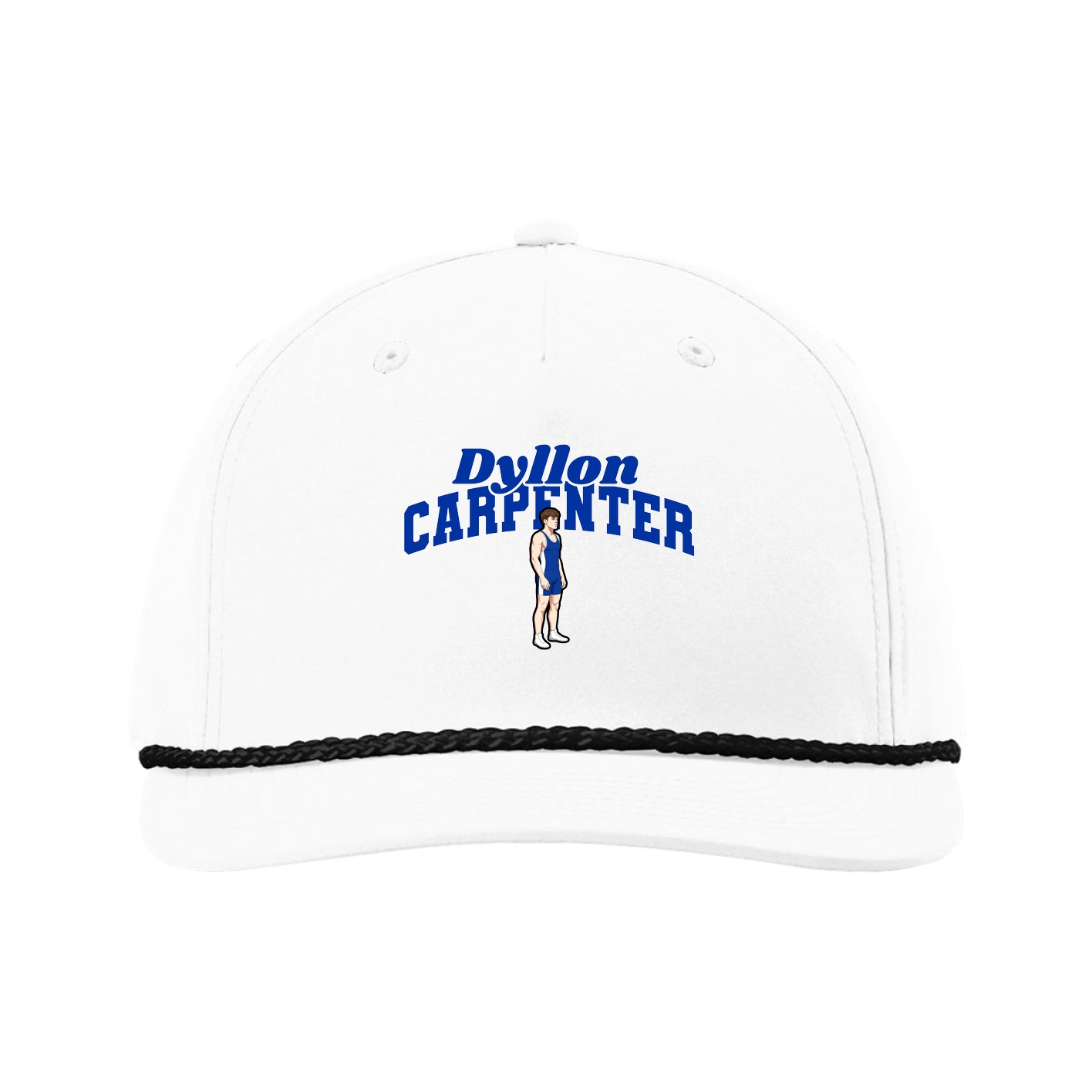 Five-Panel Classic Rope Cap — Signature Arch in White