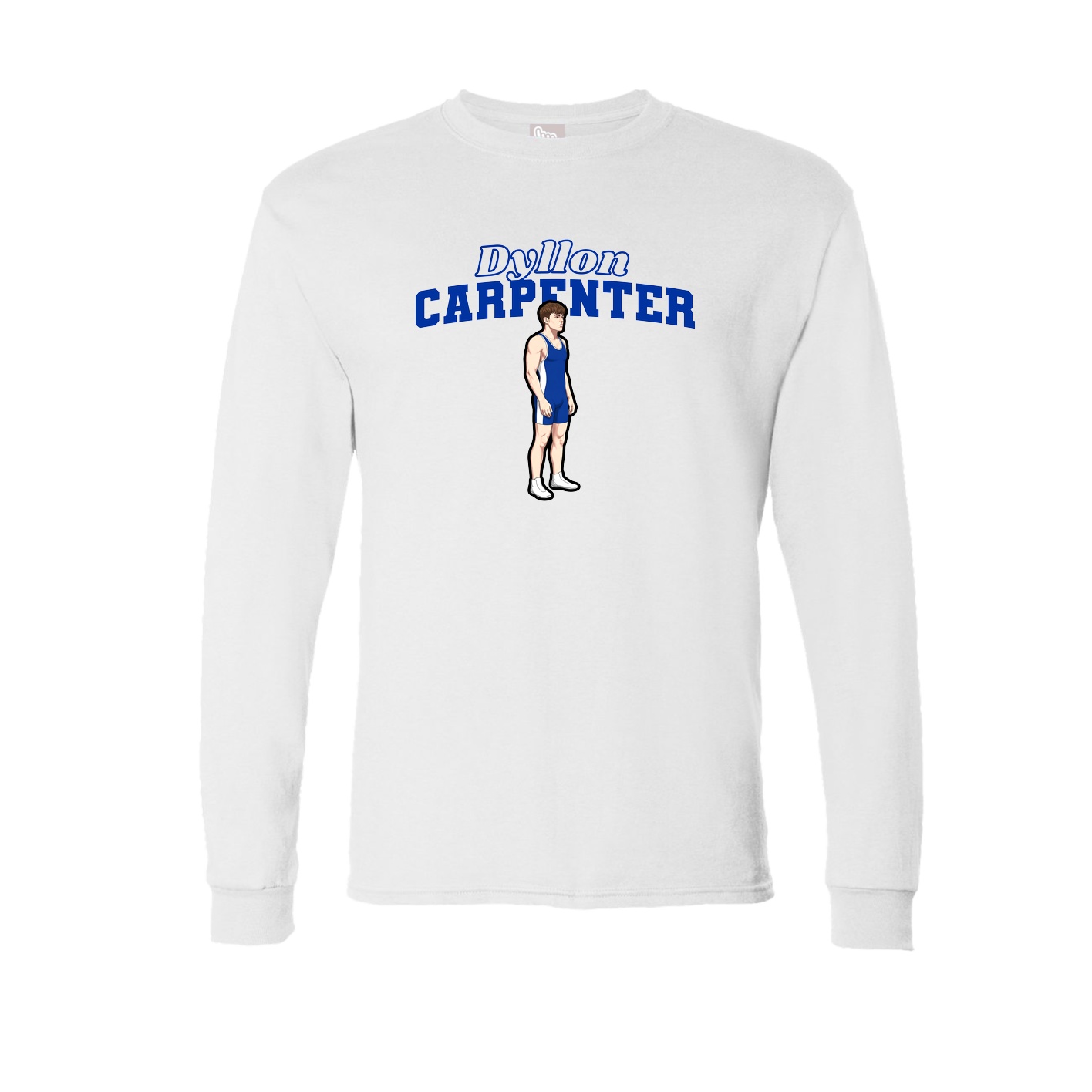 Long Sleeve Tee — Name Arch in White