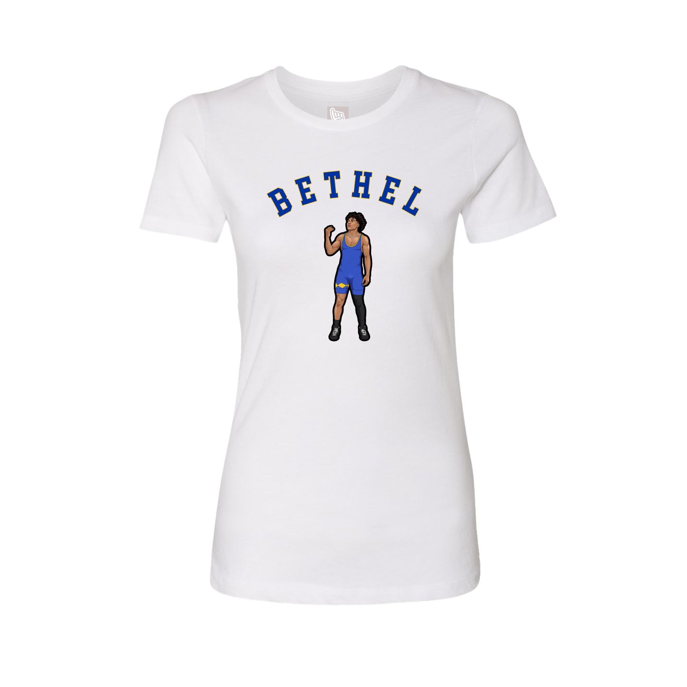 Fitted Women's Tee — Shirsey Arch in White